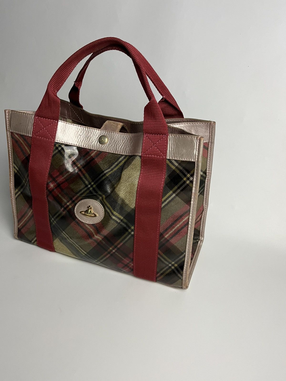 Vivienne Westwood Vivienne Westwood PVC Plastic Tartan Tote Bag with Pouch Size ONE SIZE - 4 Thumbnail
