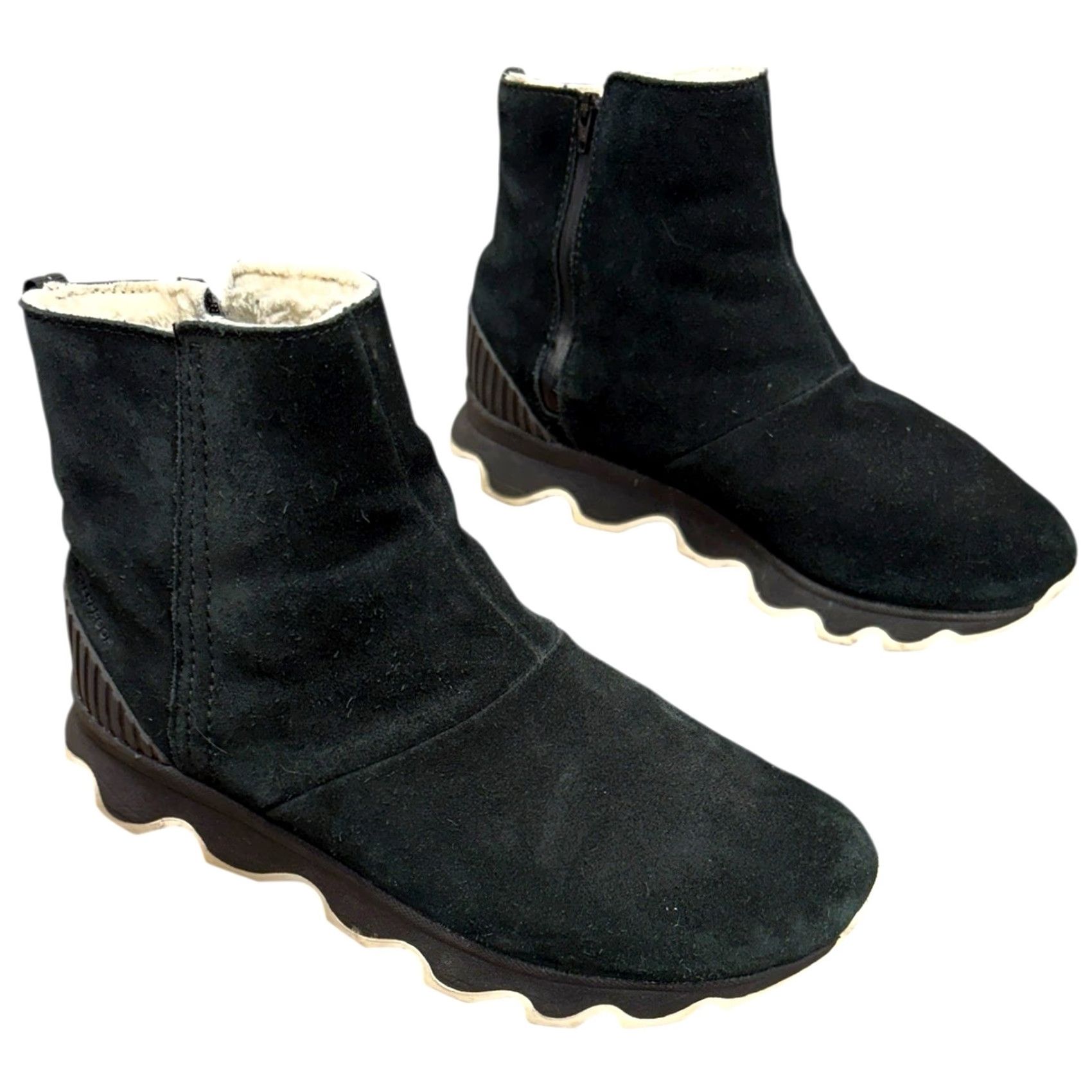 SOREL Sorel Kinetic Waterproof Winter Boots Black Women's Size 9 Bootie Suede Rubber Lining Wool Casual Outdoor ⟶ Mens? Size 28" / US 6 / IT 42 - 2 Thumbnail