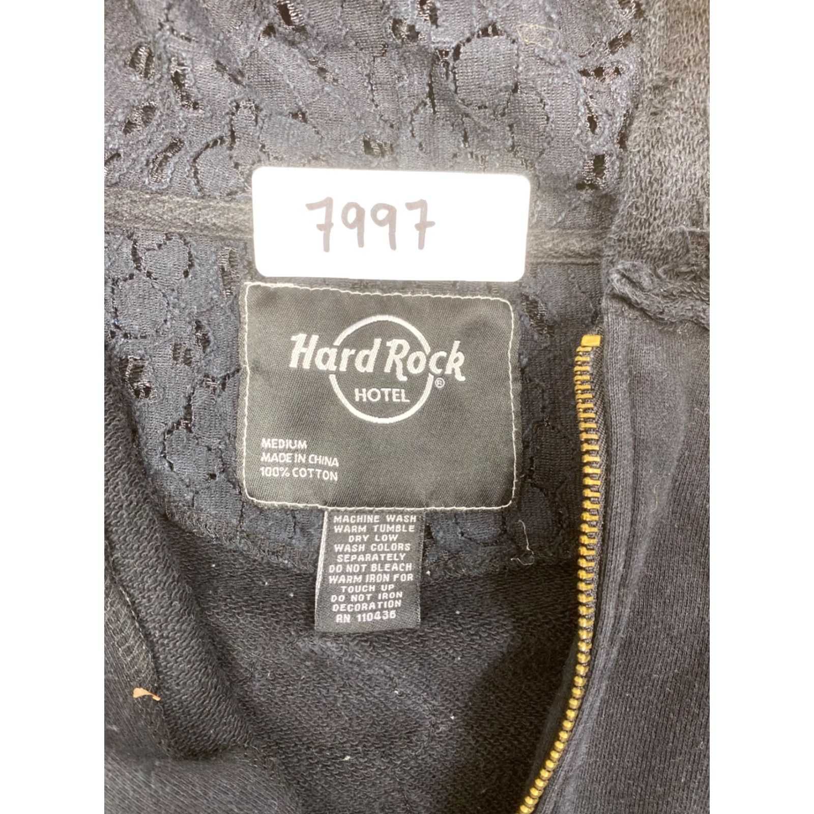 Vintage VINTAGE Hotel Rock Biloxi Jacket Womens M Black Hooded Zip Stitch Embroidered #7997 Size M / US 6-8 / IT 42-44 - 4 Thumbnail