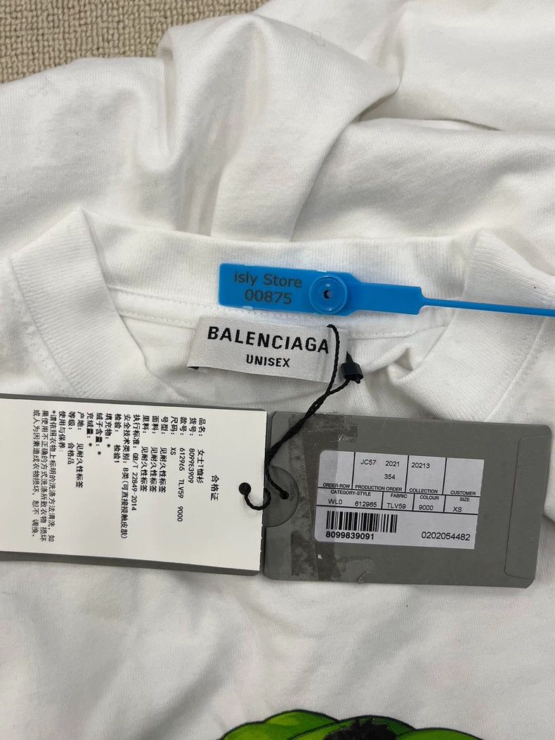 Balenciaga Hulk Print Crew Neck Short Sleeve Regular T-Shi