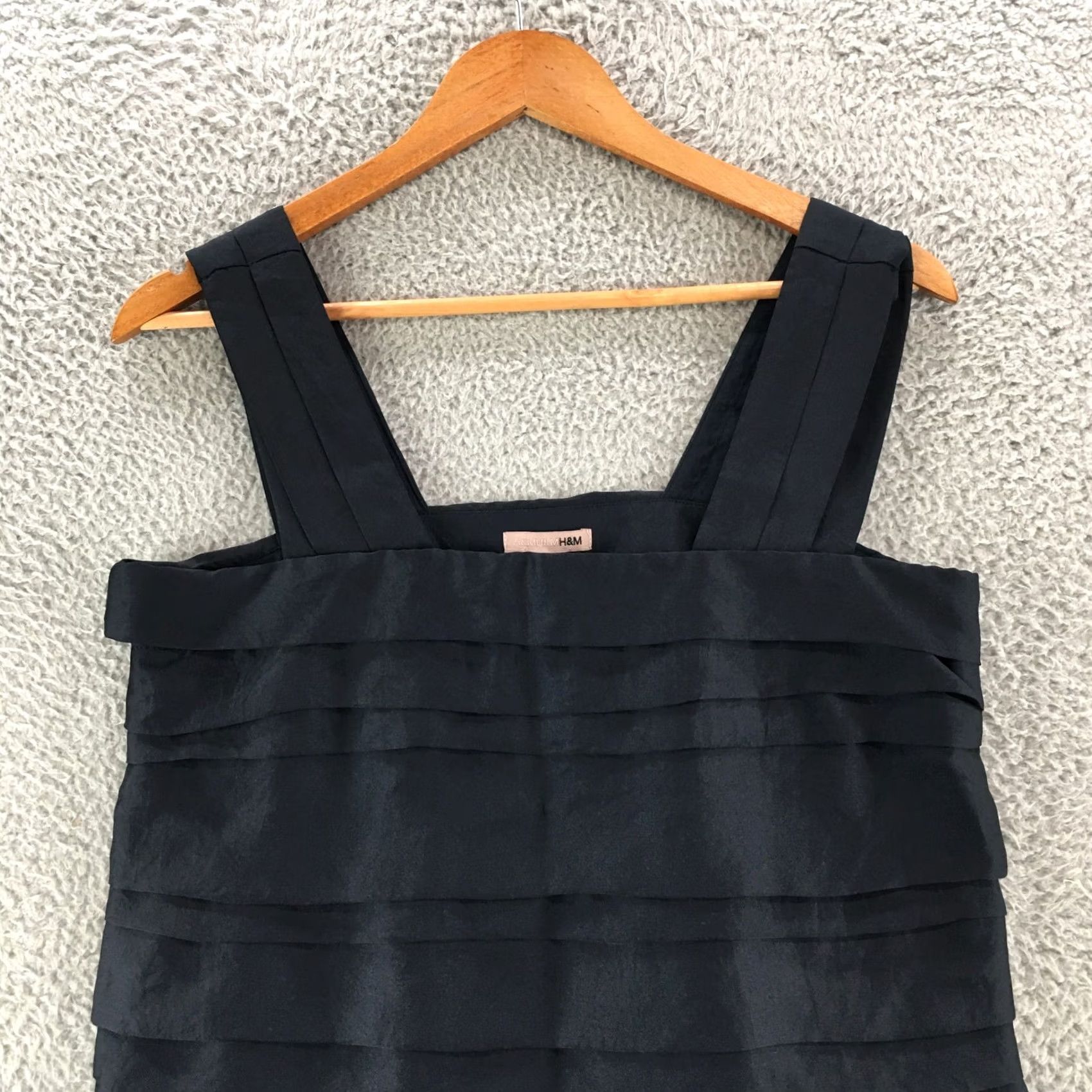 H&M H&M Mini Dress Women 8 Black Sleeveless Wide Strap Square Neck Date Night Dress Size M / US 6-8 / IT 42-44 - 2 Thumbnail