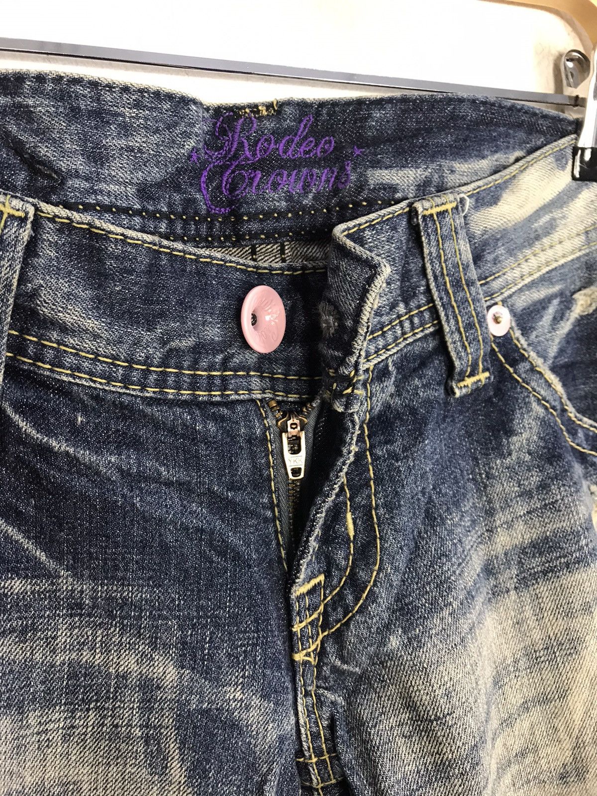 Japanese Brand Rodeo Crown Distressed Indigo Denim Jeans Pants Slim Cut Size US 28 / EU 44 - 4 Thumbnail