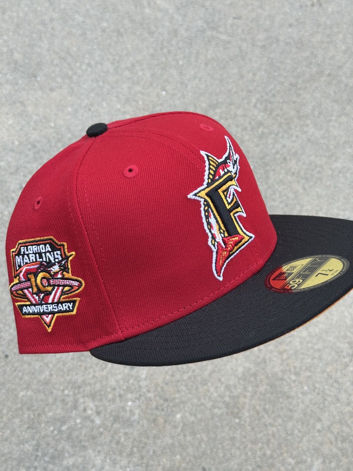 Hat club exclusive florida marlins miami heat crossover 7 1/4 fitted new popular era