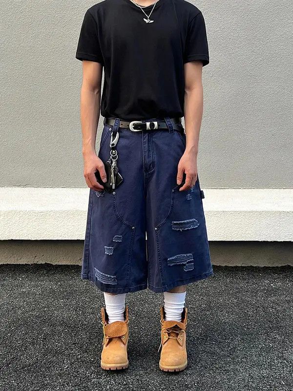 Jean VIBE Trendy Distressed Denim Culottes - Stylish Casual Wear Size US 32 / EU 48 - 4 Thumbnail
