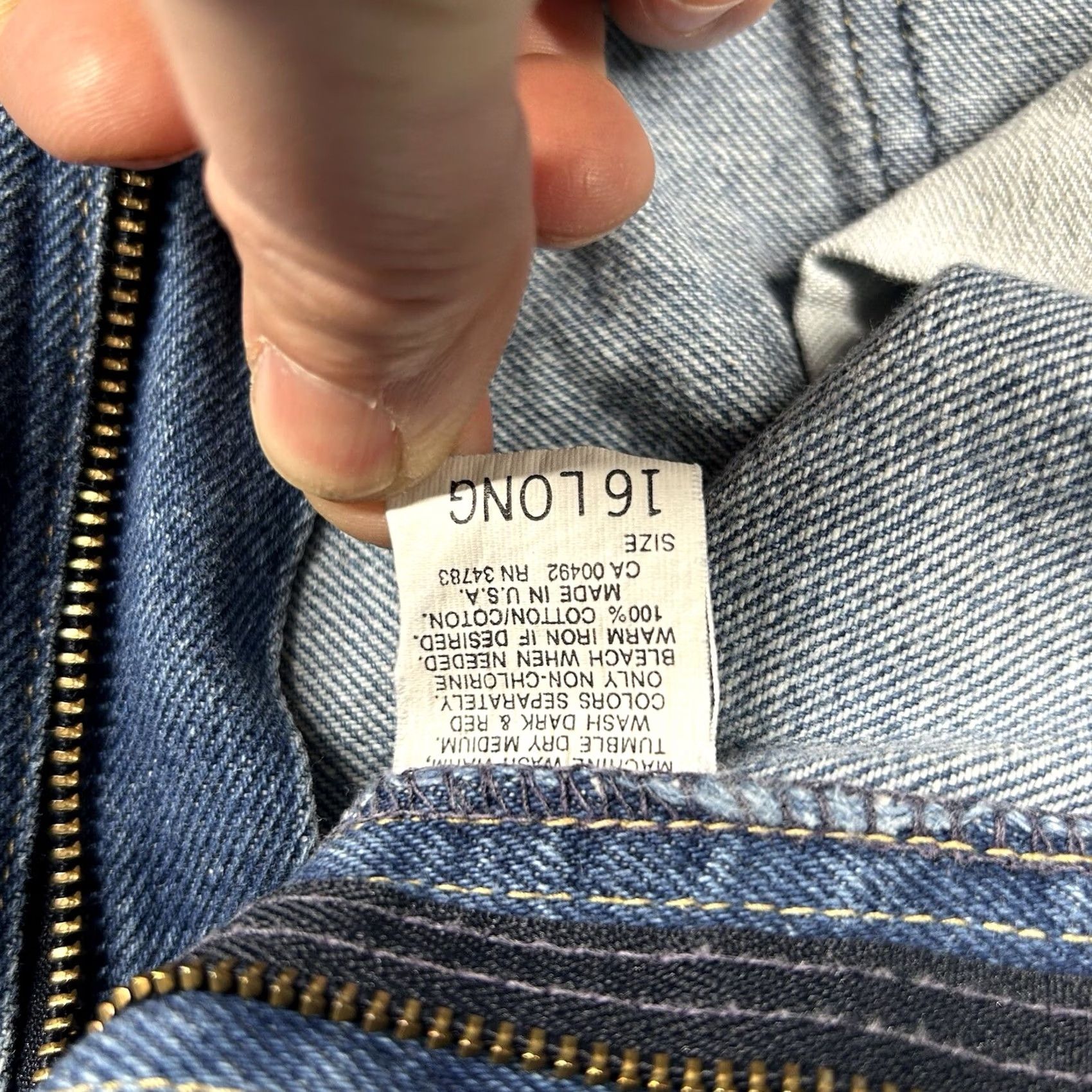 Lee VINTAGE Lee Jeans Womens 16L Long 28x32 High Rise 80s 90s Mom Straight Riders Jeans 5-Pocket Denim Blue 100% Cotton Womens Size 38" / US 16 / IT 52 - 4 Thumbnail