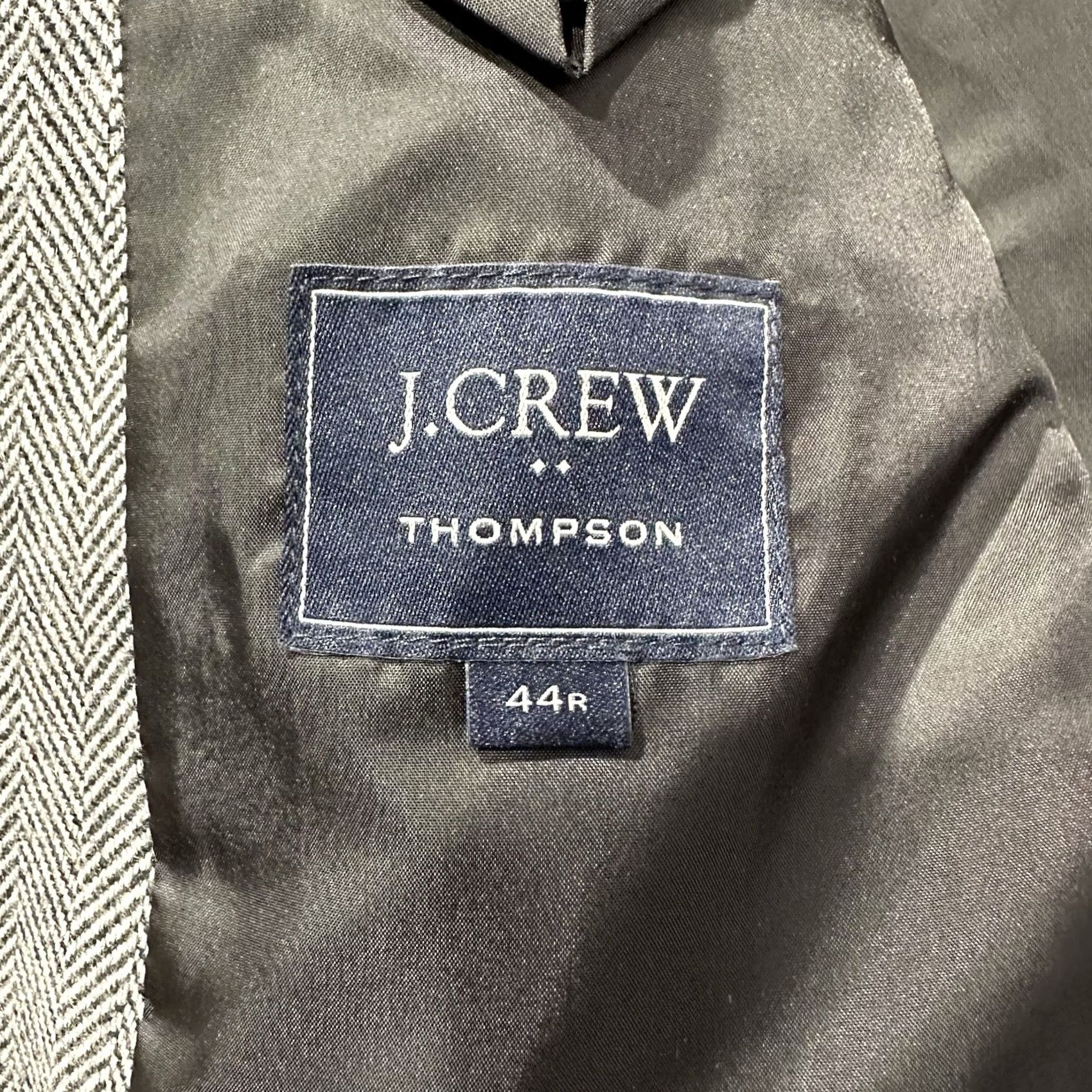 J.Crew J.CREW Blazer Men 44 Regular Gray Herringbone Thompson Jacket Sportcoat 2 Button Size 44R - 5 Thumbnail