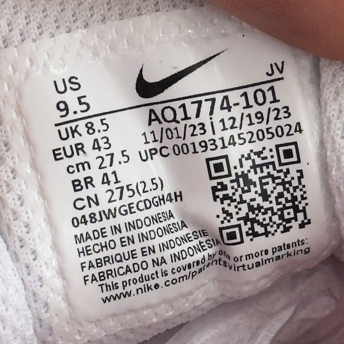 Nike Original Nike Ebernon Low Premium AQ1774-101 | US 8.5 Size US 9.5 / EU 42-43 - 11 Thumbnail