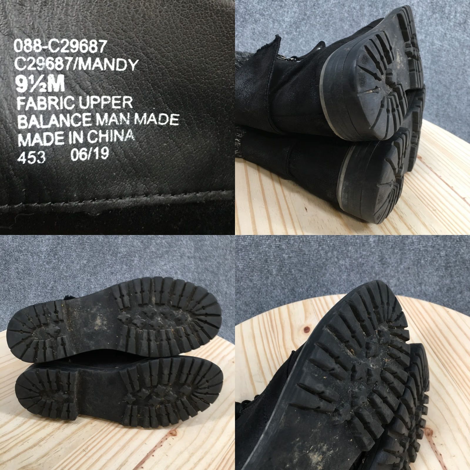 Vintage Cliffs by White Mountain Boots Womens 9.5 M Mandy Snow Black Casual Lace Up C29687 Size US 10 / IT 40 - 9 Thumbnail