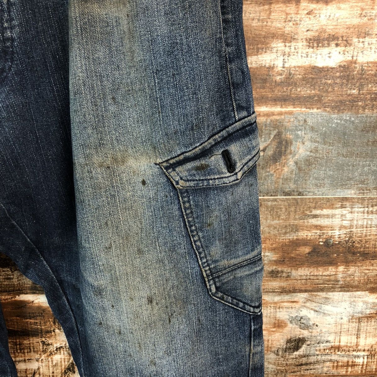 Japanese Brand Z Dragon Blue utility worker Multipocket cargo Pants #A2176 Size US 35 - 9 Thumbnail