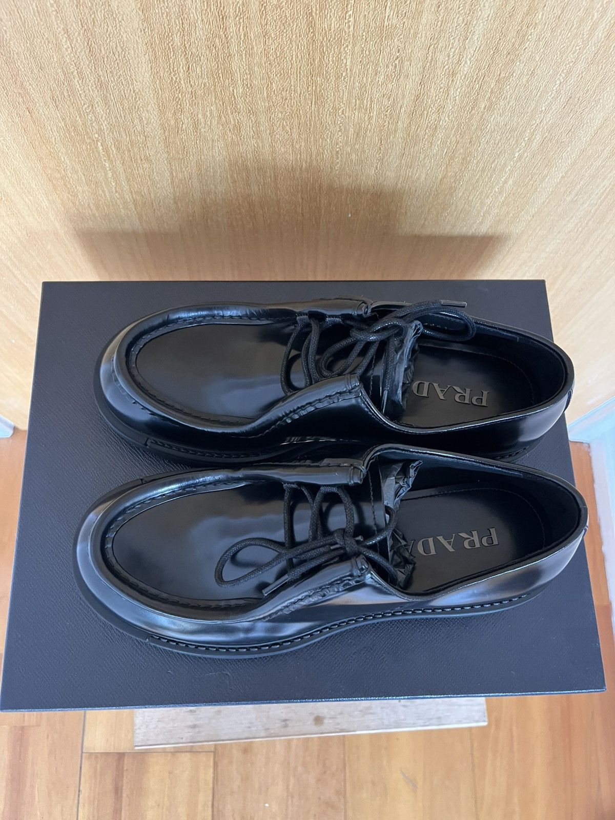 Prada BNWB PRADA DIAPASON OPAQUE BRUSHED LEATHER DERBY UK7 Size US 8 / EU 41 - 2 Thumbnail