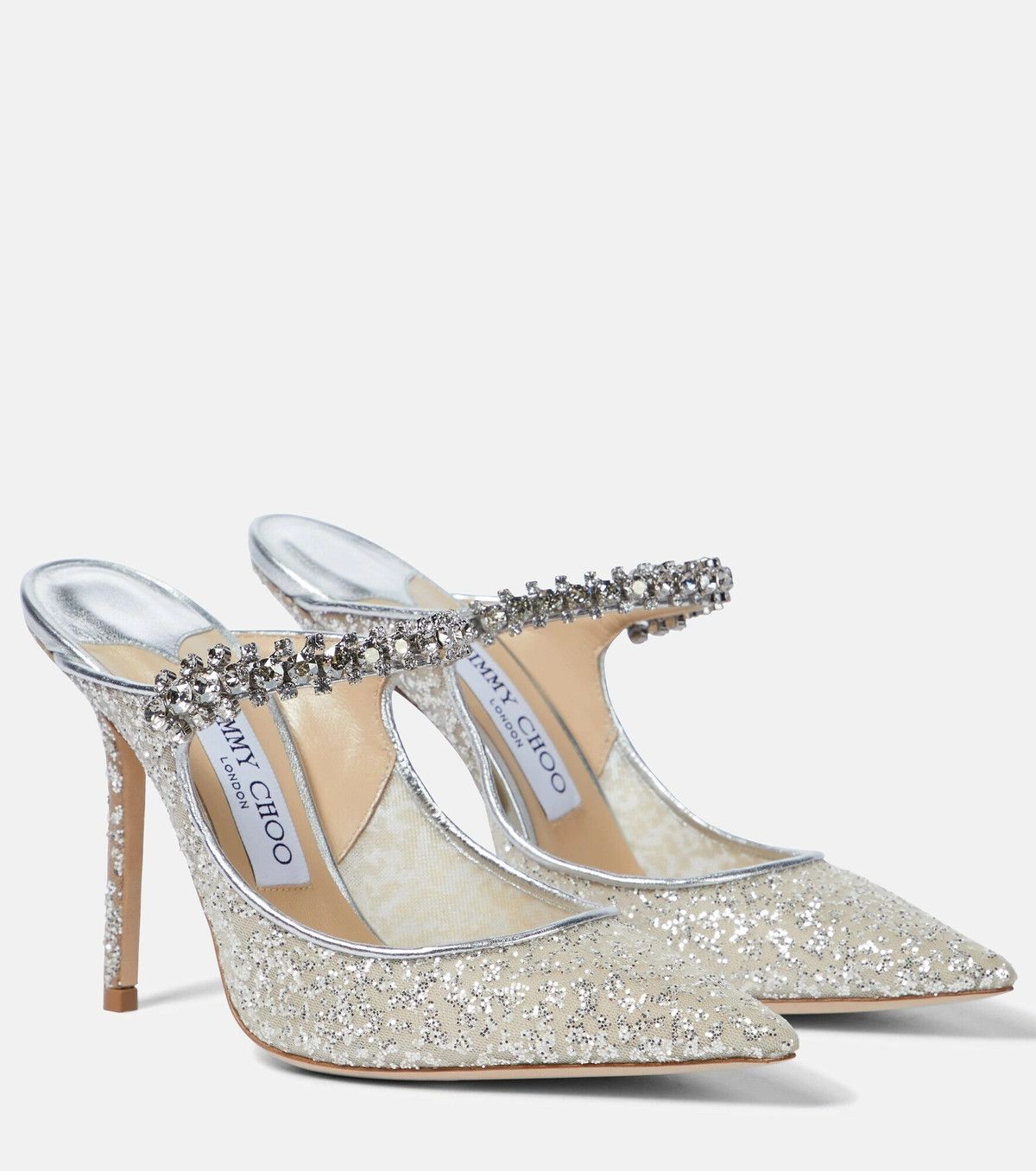 Jimmy Choo o1y0326 Mules in Silver Size US 10 / IT 40 - 1 Thumbnail