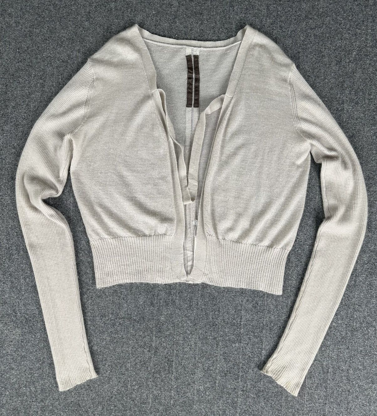 Rick Owens Rick Owens - “Creatch” S/S08 Pearl Cashmere Ribbed Cardigan Size US XS / EU 42 / 0 - 1 Thumbnail