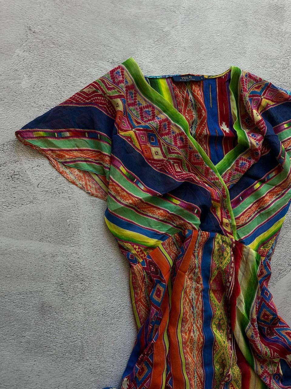 Polo Ralph Lauren Rare! Polo Ralph Lauren Drees Multicolored Silk Asymmetric Size M / US 6-8 / IT 42-44 - 5 Thumbnail