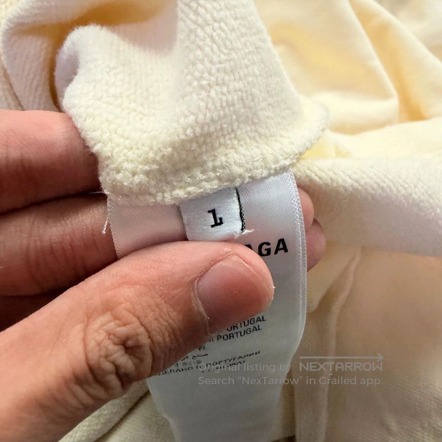 balenciaga scissors hoodie in beige color.