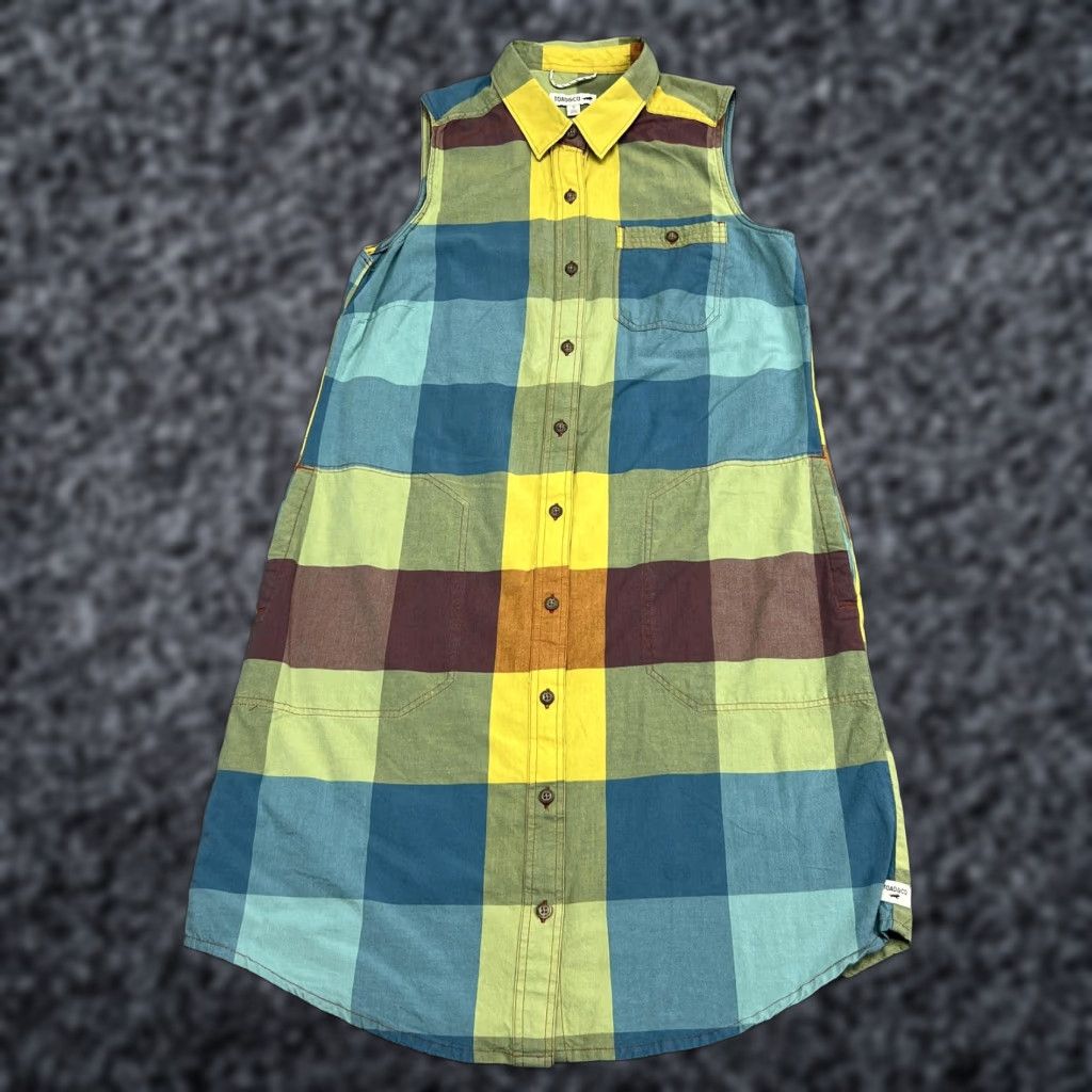 Toad&Co Toad&Co Shirt Dress Womens S Multicolor Plaid Sleeveless Button Front Pockets Size S / US 4 / IT 40 - 1 Thumbnail