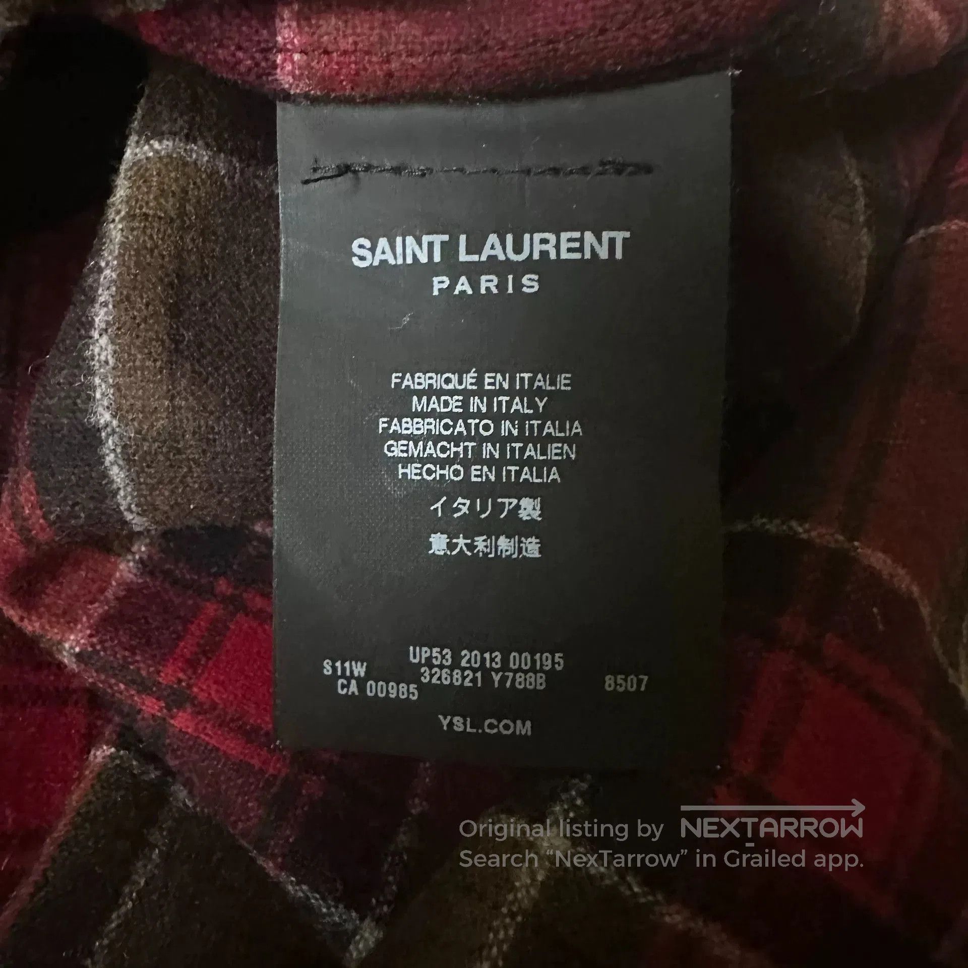Saint Laurent Paris Saint Laurent SLP 13FW Red Plaid Wool Shirt. Size US S / EU 44-46 / 1 - 4 Thumbnail