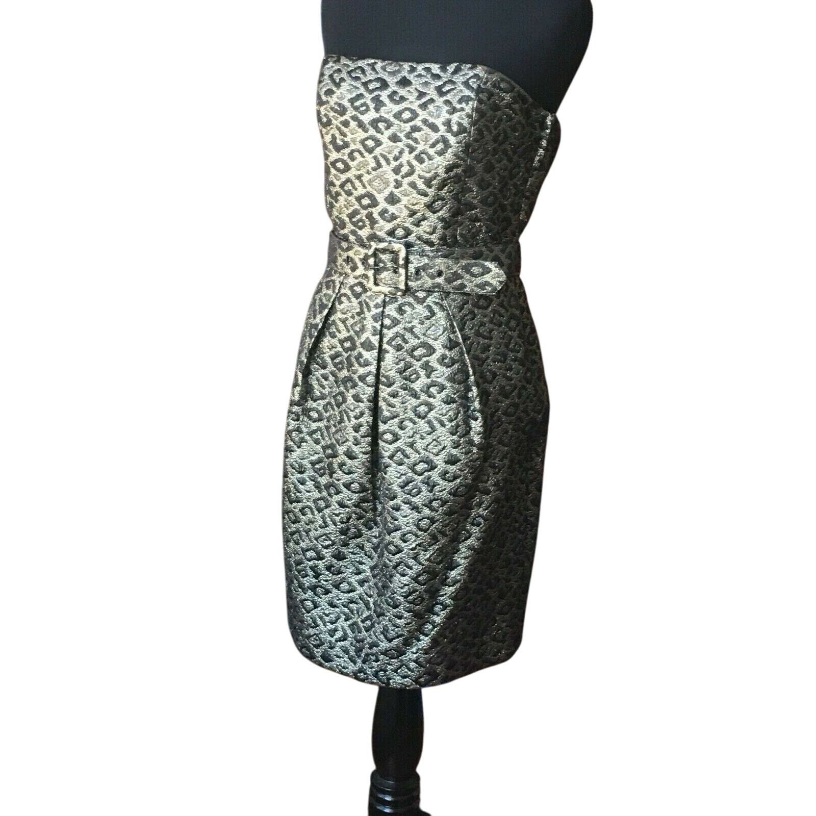 Tibi TIBI Golden Leopard Print Belted Mini Dress Size 6 Size M / US 6-8 / IT 42-44 - 10 Thumbnail