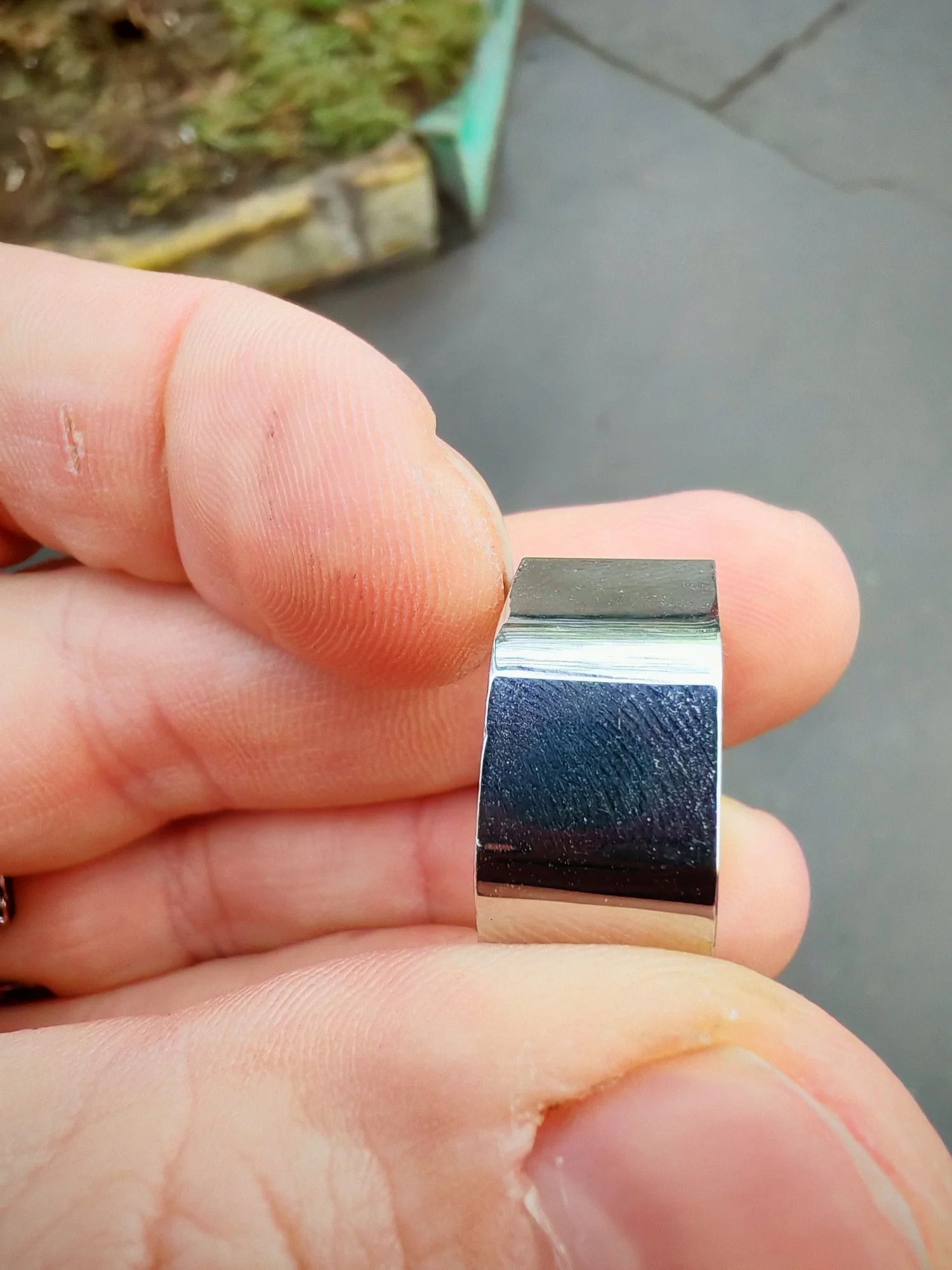 Jewelry × Vintage SIZE 10 Stainless Steel Wide Irregular Ring Size ONE SIZE - 2 Thumbnail