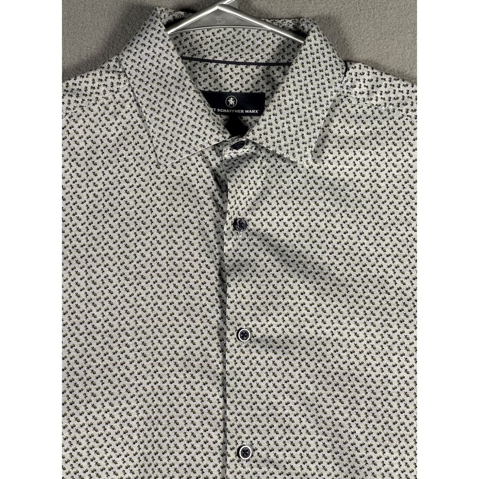Hart Schaffner Marx Hart Schaffner Marx Shirt Mens Large Gray Blue Pattern Button Down Long Sleeve Size US L / EU 52-54 / 3 - 3 Thumbnail