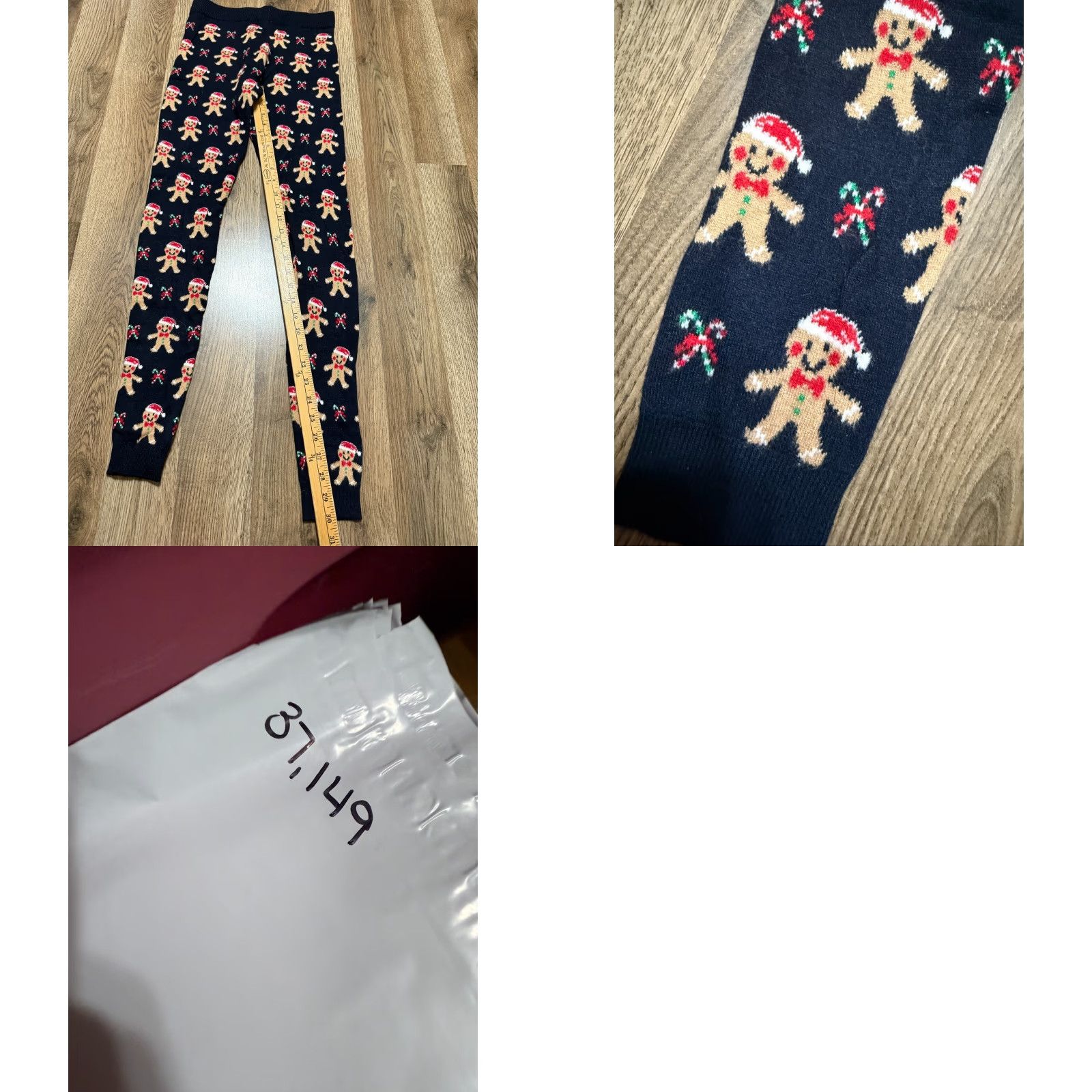 Forever 21 F21 Pants Womens Small Leggings Holiday Christmas Gingerbread Man Candy Canes Leggings, Black, Regular, Size S, Mens? Size 28" / US 6 / IT 42 - 8 Thumbnail