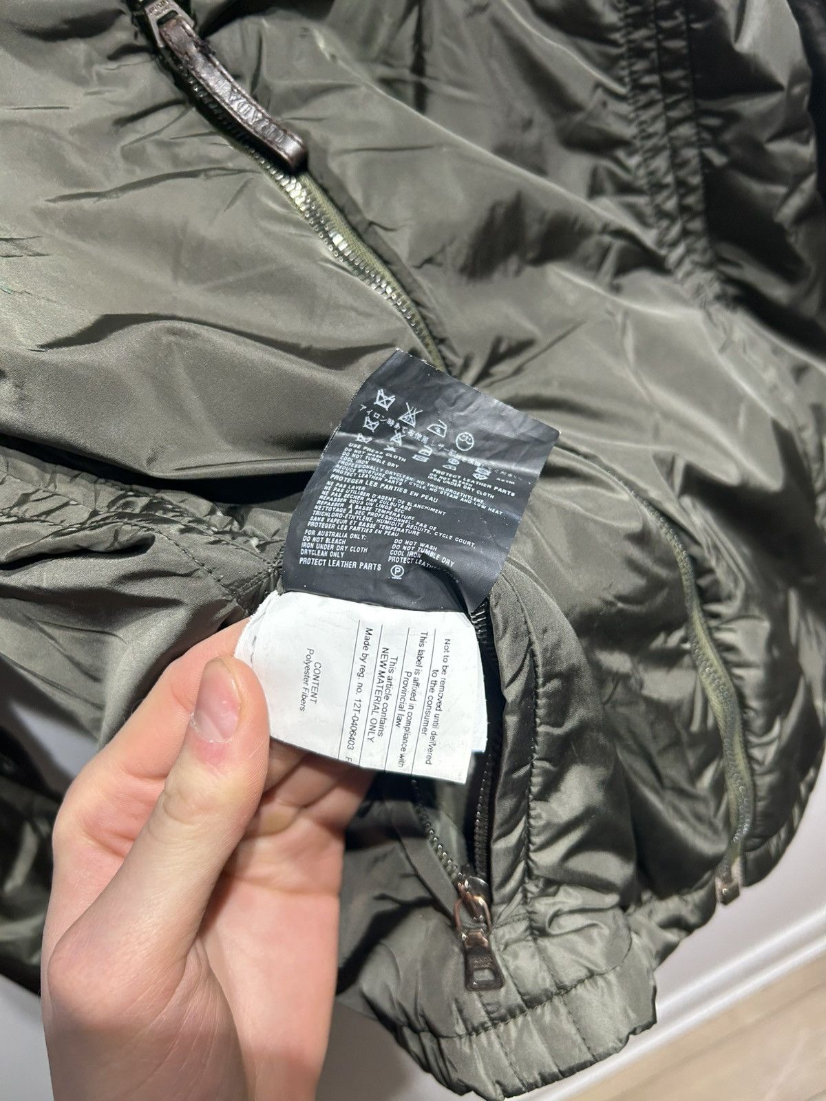 Prada Reversible Jacket Size 42 S-M Olive GREEN Brown Beige Womens Size M / US 6-8 / IT 42-44 - 15 Thumbnail