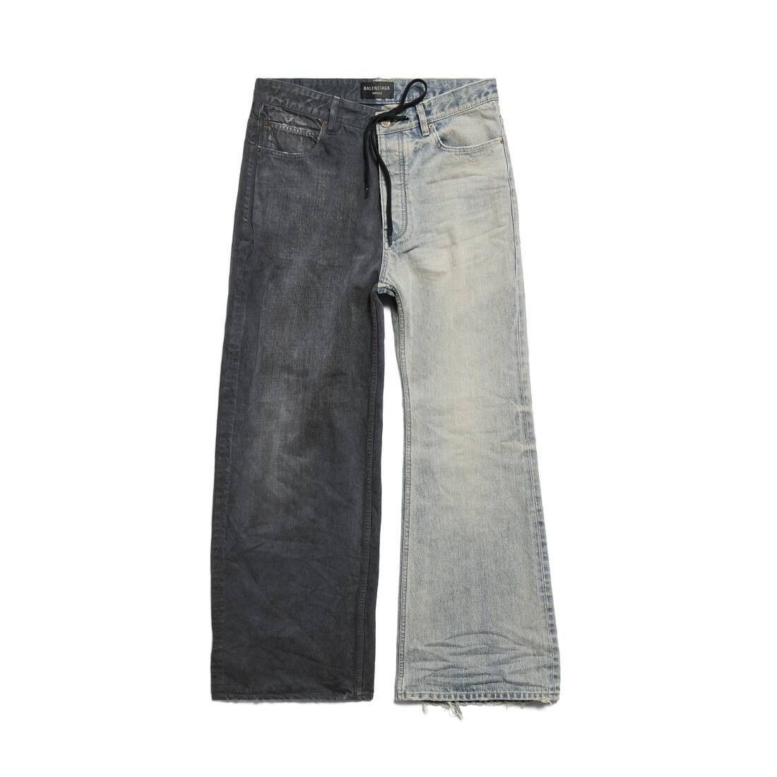 Balenciaga Balenciaga Fifty-Fifty Destroyed Jeans in Black/Blue Size US 30 / EU 46 - 1 Thumbnail