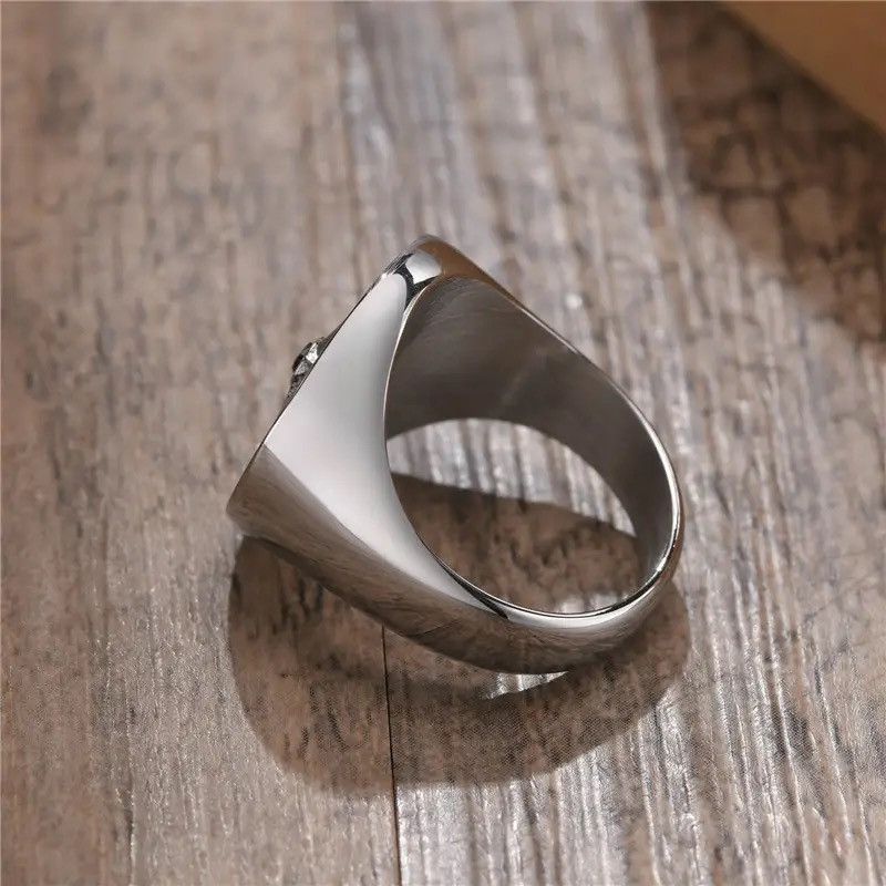 Jewelry × Vintage New Fashion Punk Vintage Compass Male Signet Ring Size ONE SIZE - 4 Thumbnail
