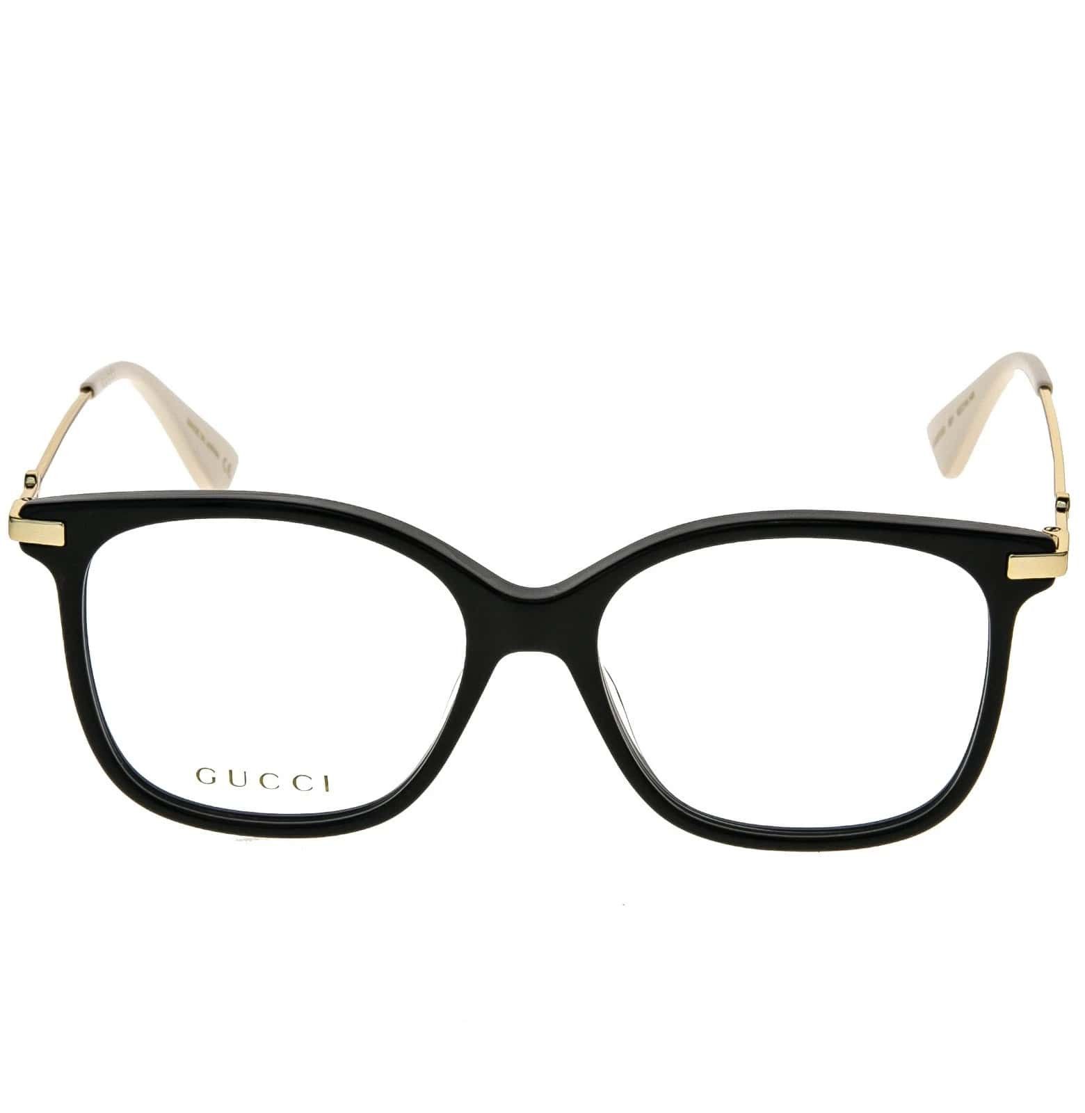 Gucci GUCCI GG0512O 0512 Black Gold Rectangular Eyeglasses 001 Size ONE SIZE - 7 Thumbnail