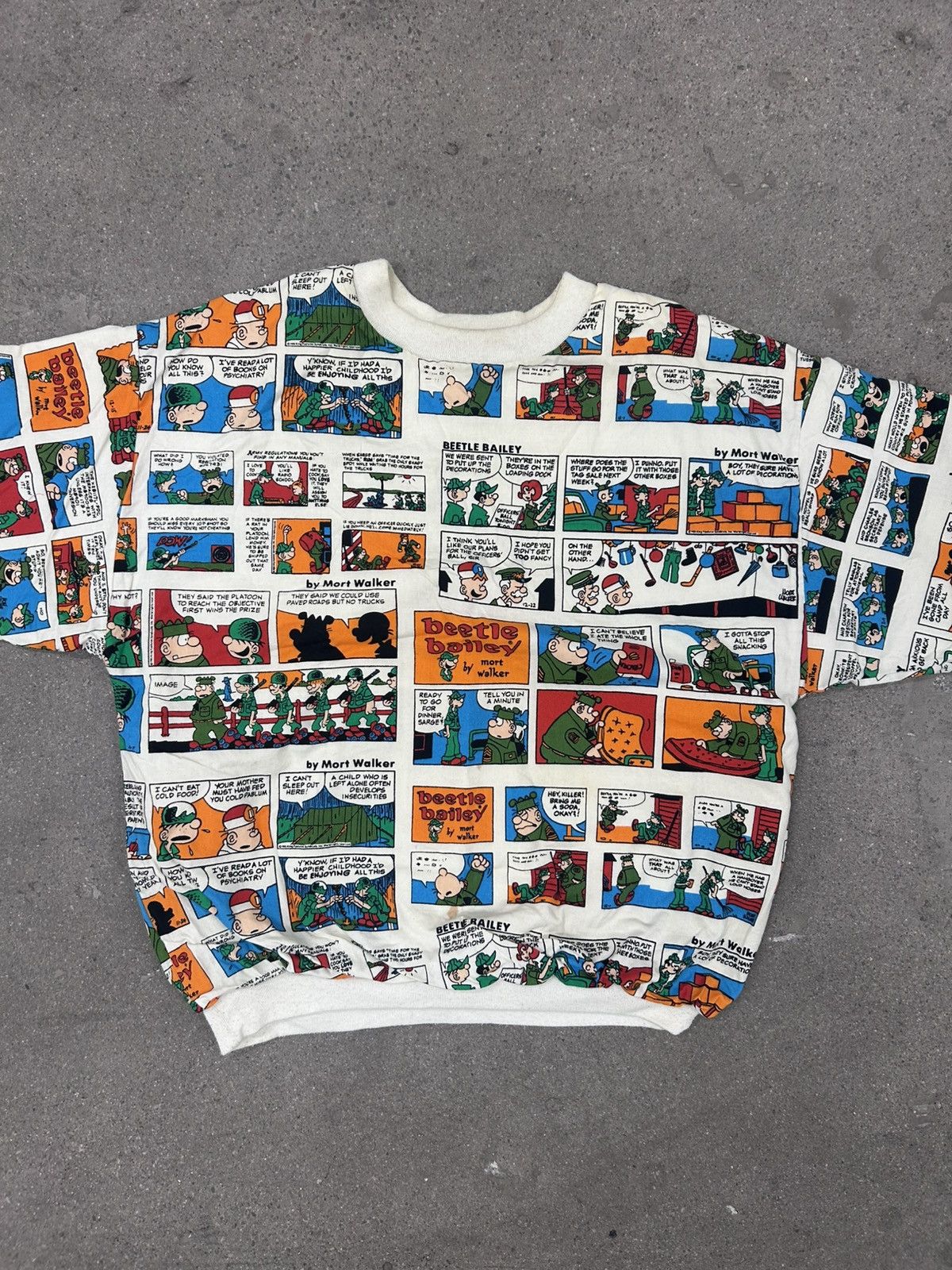 Vintage Vintage 80s Beetle Bailey AOP Comic Strip Sweater Reversible Size US L / EU 52-54 / 3 - 3 Thumbnail