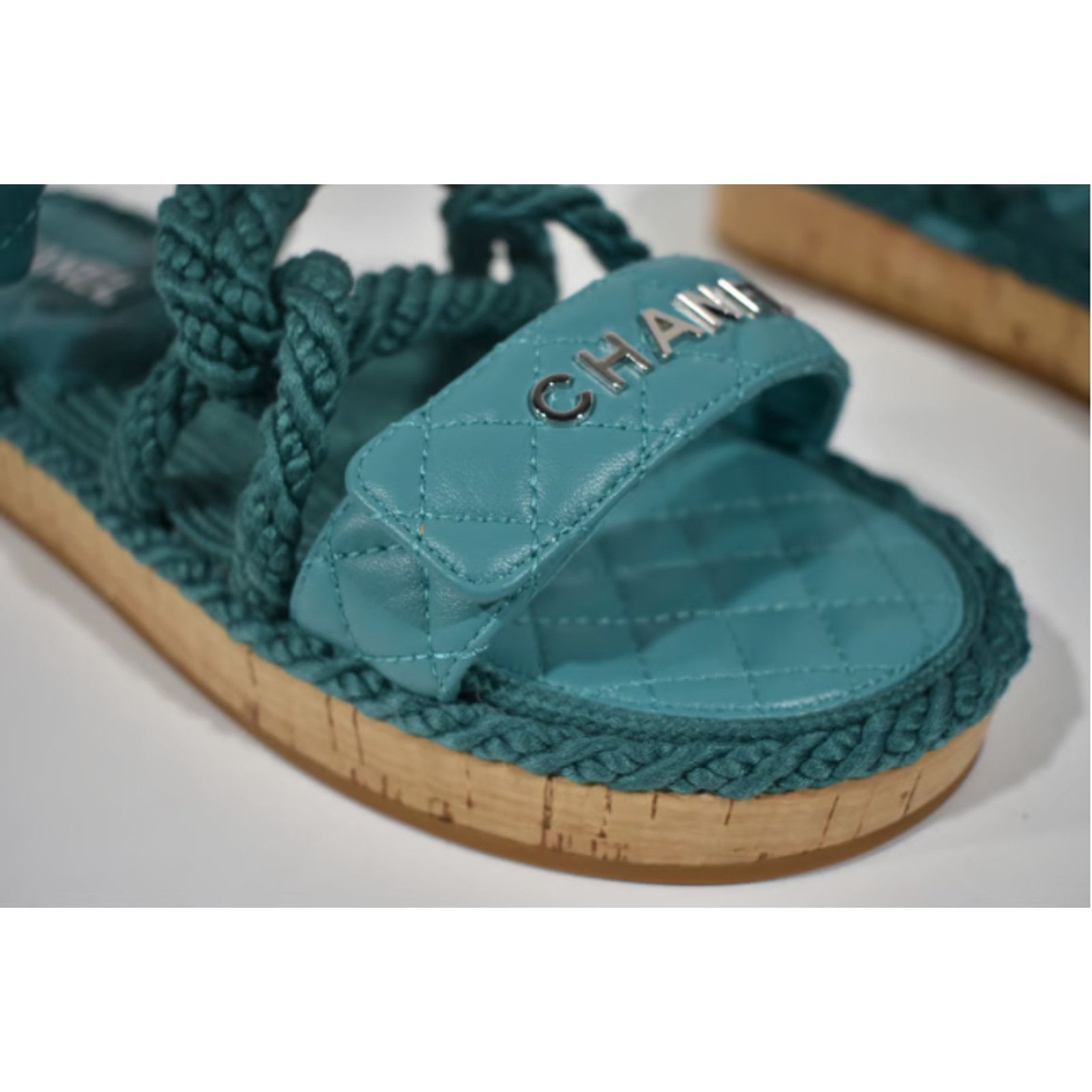 Chanel Chanel 21S Dad Green Blue Cord Rope CC Quilted Mule Size US 10 / IT 40 - 7 Thumbnail