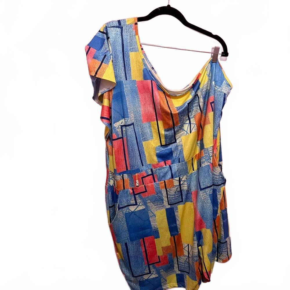 Designer Colorful One Shoulder Romper (without belt) Size 42" / US 20 - 4 Thumbnail