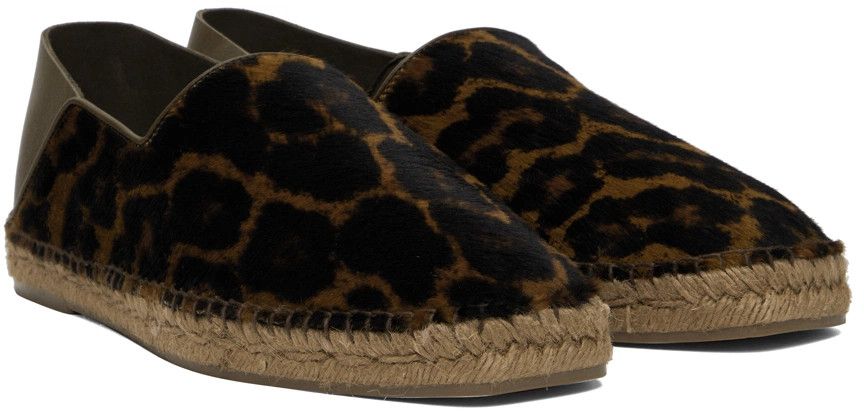 Tom Ford o1y0425 Leather Espadrilles in Leopard/Brown Size US 7 / EU 40 - 3 Thumbnail