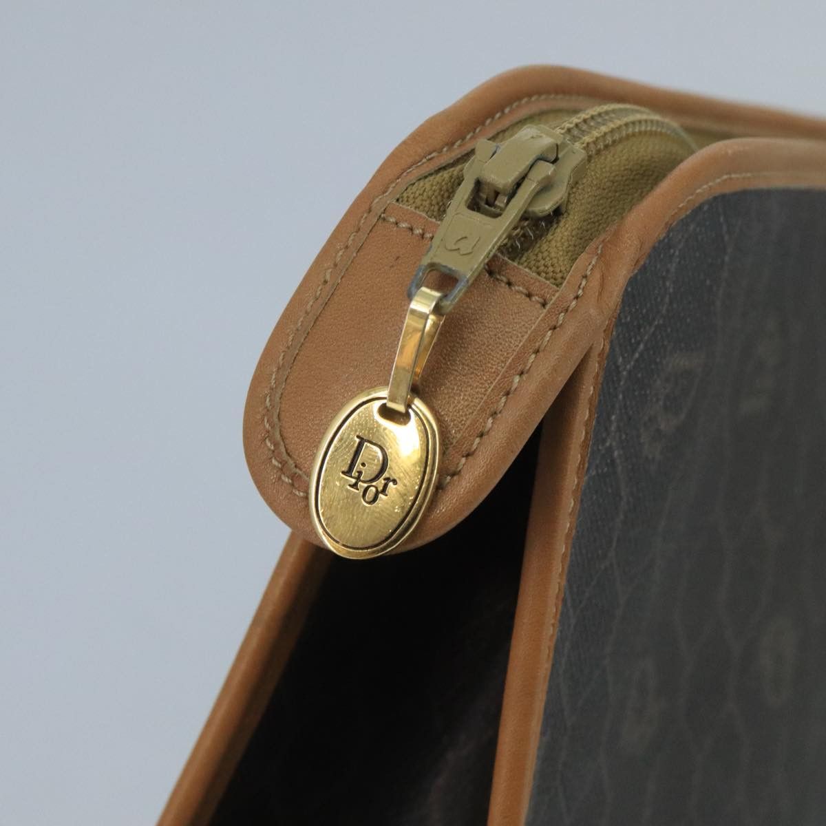 Dior DIOR Honeycomb Canvas Clutch Bag Leather Black Gold Size ONE SIZE - 9 Thumbnail