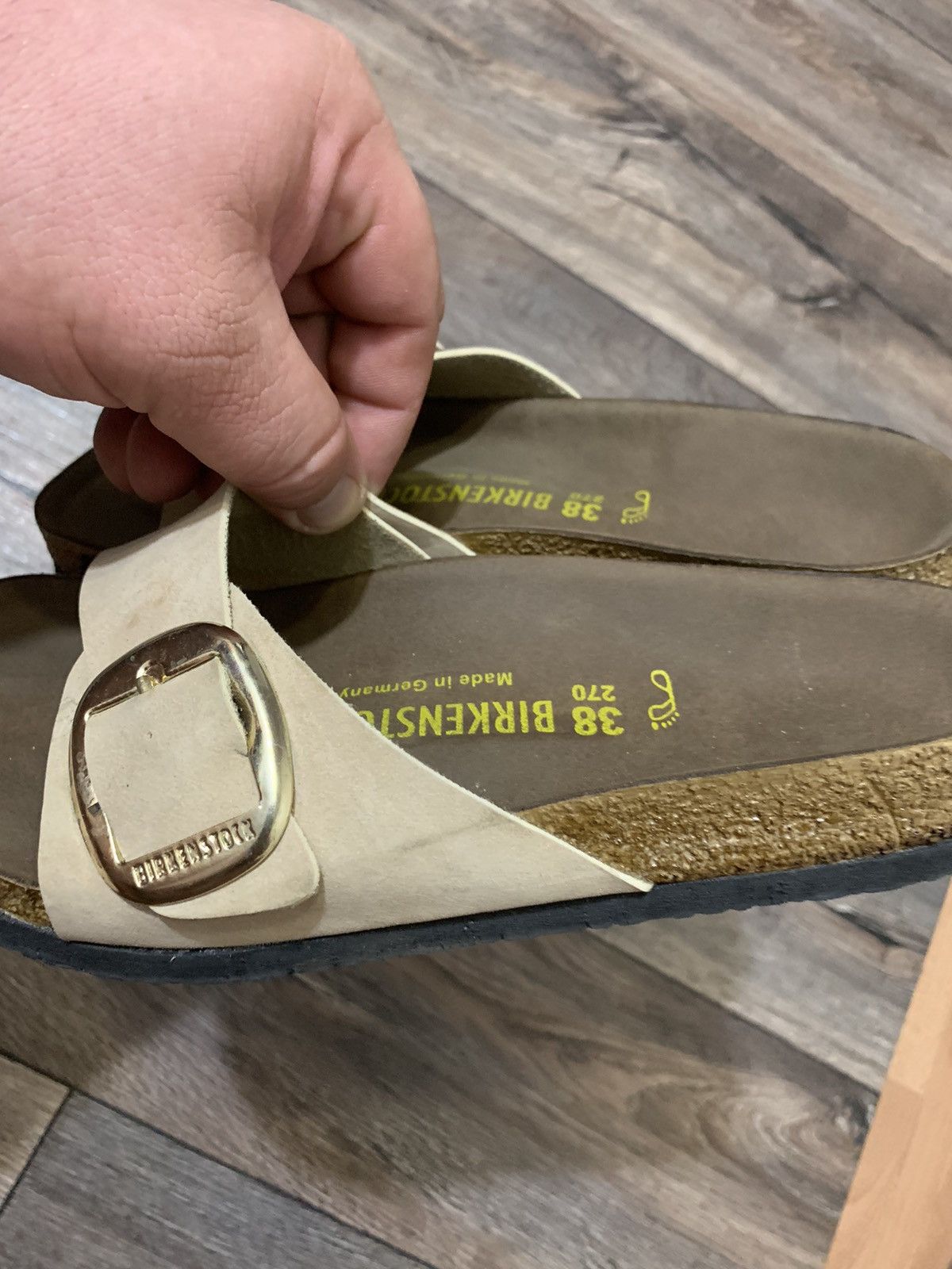 Birkenstock Birkenstock Madrid Big Buckle Women’s Nubuck Leather Slides Size US 8 / IT 38 - 6 Thumbnail