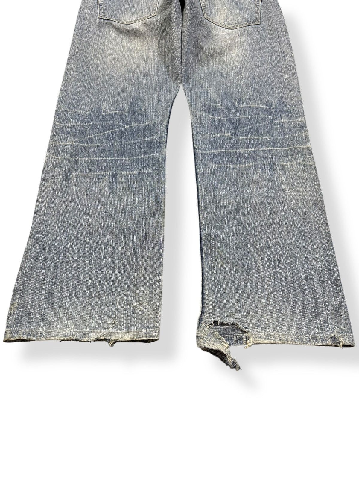 Karakuri Tamashii Vintage Japanese Brand Floral Whisker Baggy Distressed Jeans Size US 33 - 12 Thumbnail
