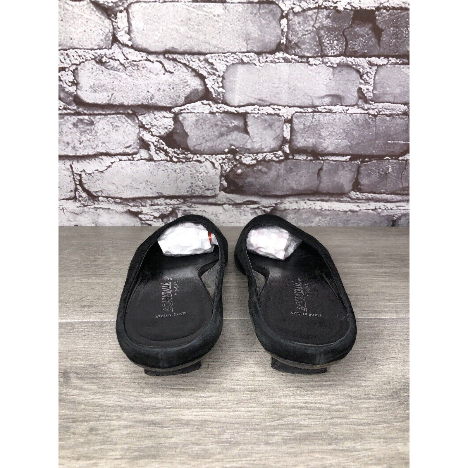 Aquatalia Aquatalia Black Suede Leather Low Heel Closed Mules Shoes Wo Size US 8 / IT 38 - 4 Thumbnail