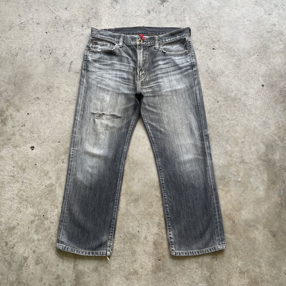 Japanese Brand × Jean × Vintage W35 Vintage Japan Faded Black Jeans Distressed Denim Pants Size US 35 - 1 Thumbnail
