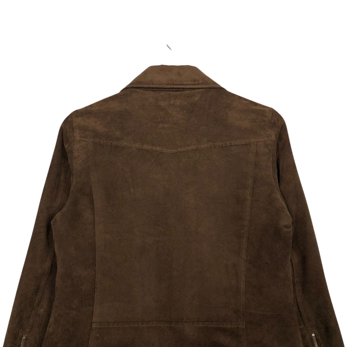 Japanese Brand 🔥RICH BROWN BIKER JACKET DOUBLE COLLAR UNIQLO ISSEY MIYAKE Size US S / EU 44-46 / 1 - 11 Thumbnail