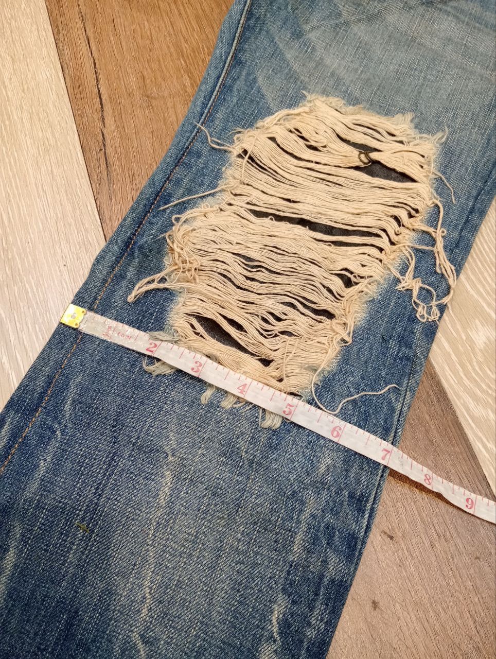 BUFFALO BOBS BUFFALO JEANS JAPAN HAGI MIX LEATHER FLARED DENIM PANTS Size US 30 / EU 46 - 20 Thumbnail