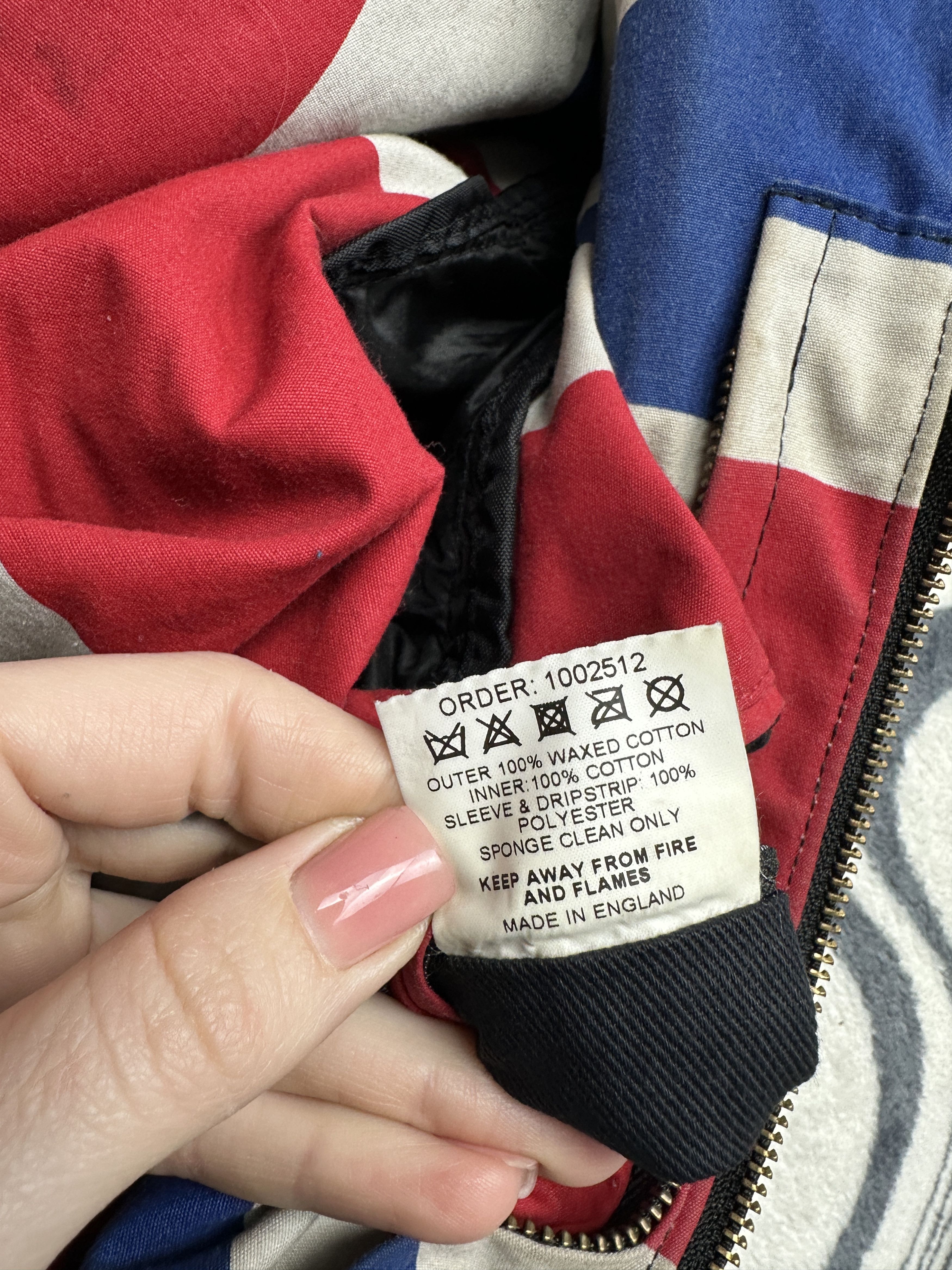 Barbour Barbour International Union Jack Kids Wax Waxed Jacket Size US XXS / EU 40 - 11 Thumbnail