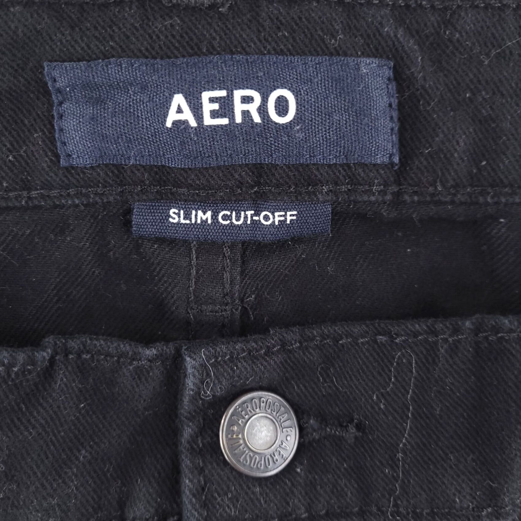 Vintage Aero Shorts Mens 33 Black Slim Denim 9" Inseam Slim Fit Flat Front Chino Pattern Solid Vintage No Brand Aero Size US 33 - 6 Thumbnail