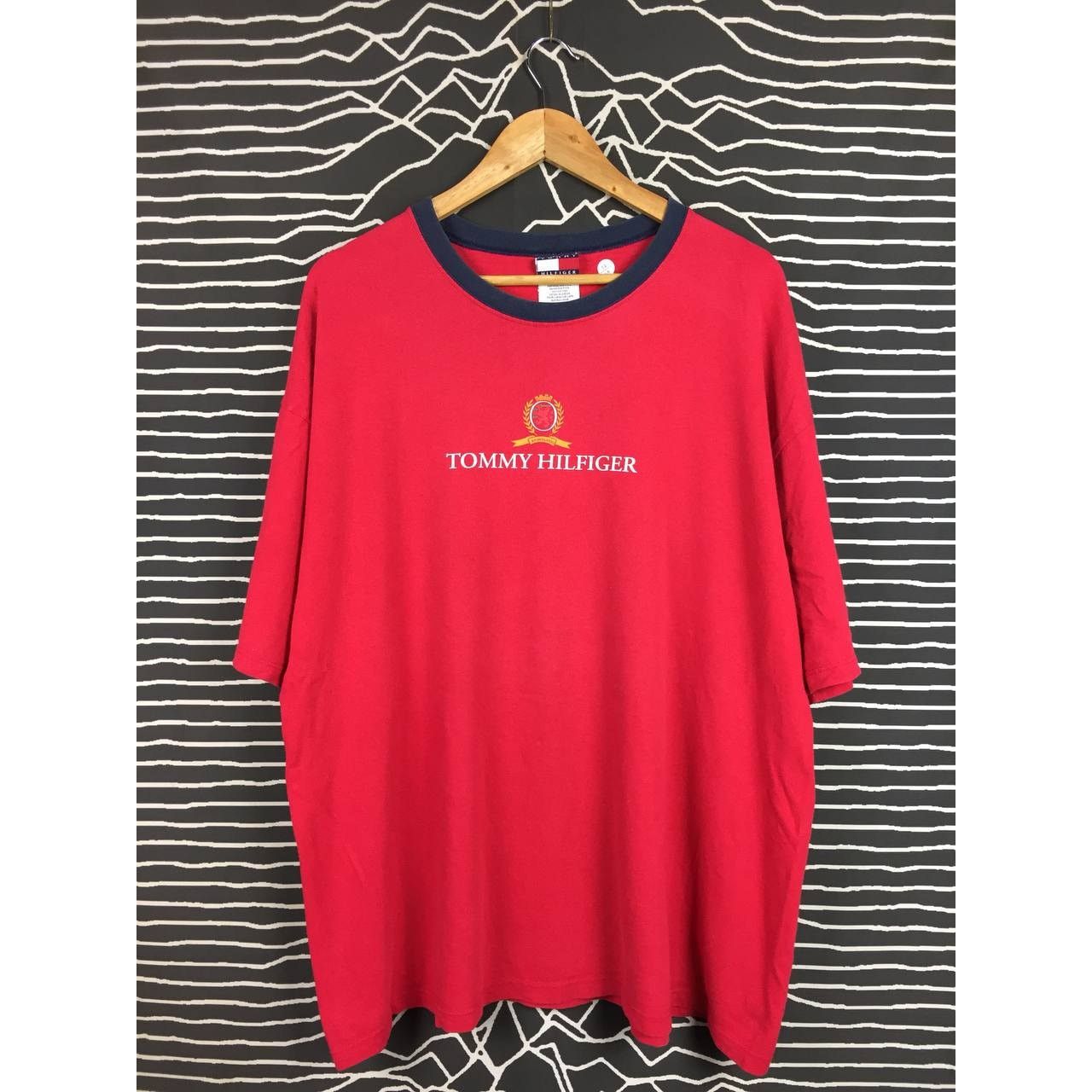 Tommy Hilfiger × Vintage Vtg 90s Tommy Hilfiger Spell Out Logo Made In Usa Tee Size US XXL / EU 58 / 5 - 1 Thumbnail