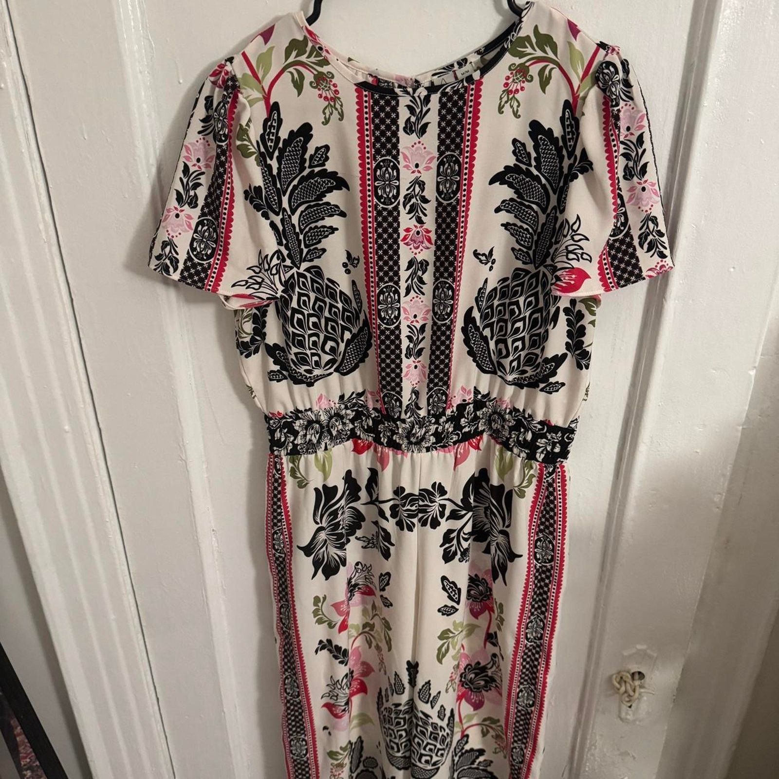 Joie Pineapple Tropical Joie Jumpsuit Resort Chic Vacay Cruise Size 35" - 4 Thumbnail