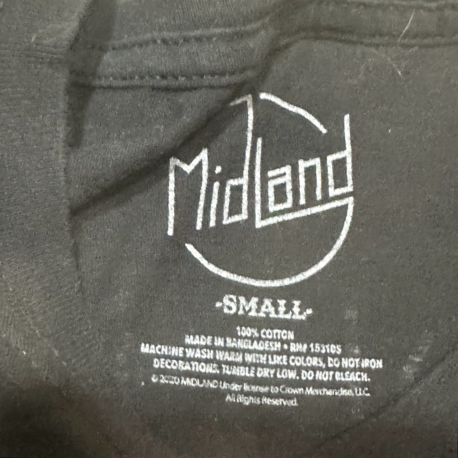 Vintage Midland Band T Shirt Black Mens Small 2020 World Tour Shirt Size US M / EU 48-50 / 2 - 4 Thumbnail