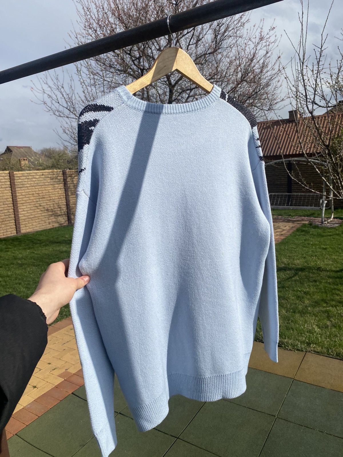 Japanese Brand Blue anime graphic sweater, oversized knit pullover Size L / US 10 / IT 46 - 9 Thumbnail