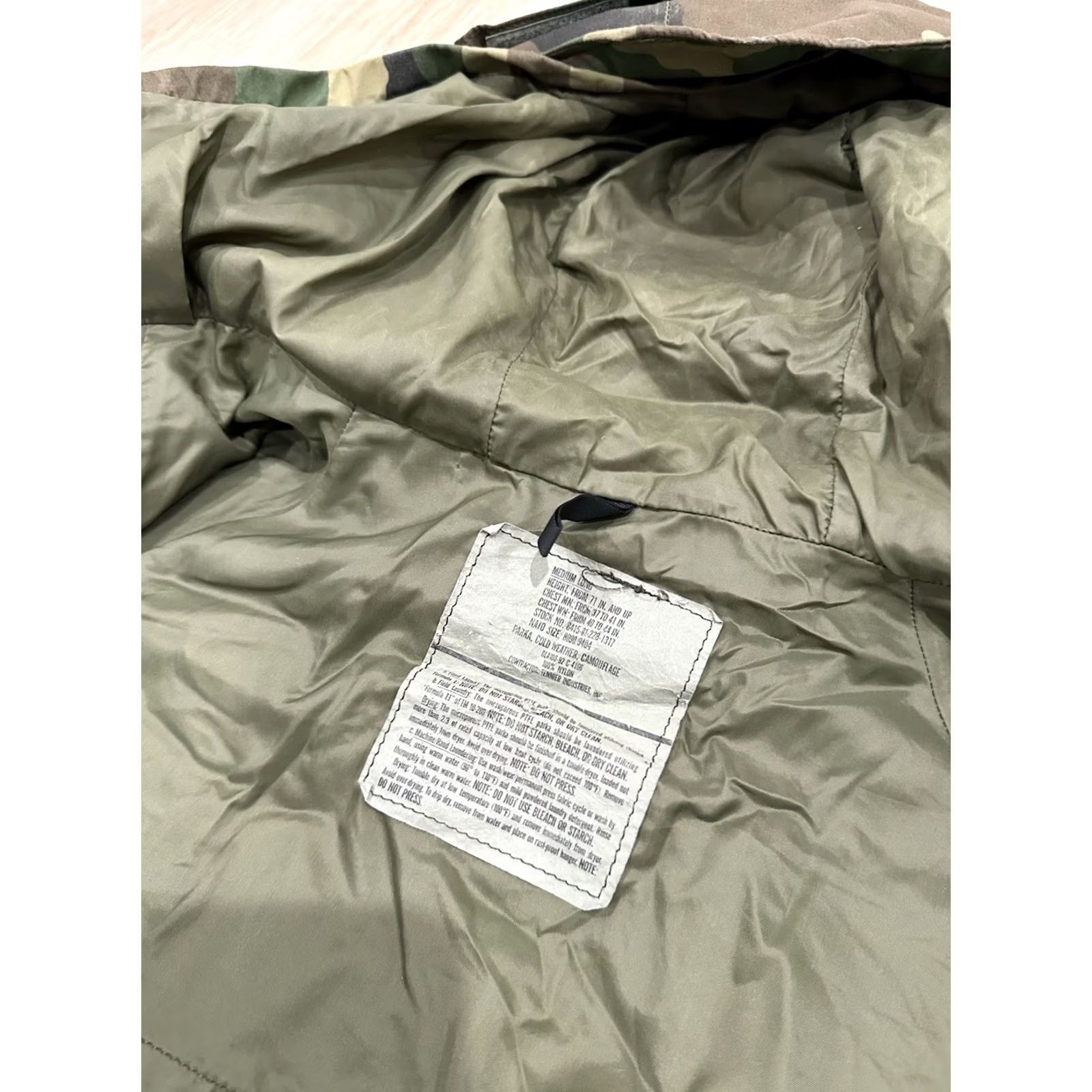 Industrie VINTAGE Tennier Industries ECWCS Parka Mens Medium Long Camouflage Army Cold Weather Hooded Coat Jacket with Full Zip Pockets Size US M / EU 48-50 / 2 - 7 Thumbnail