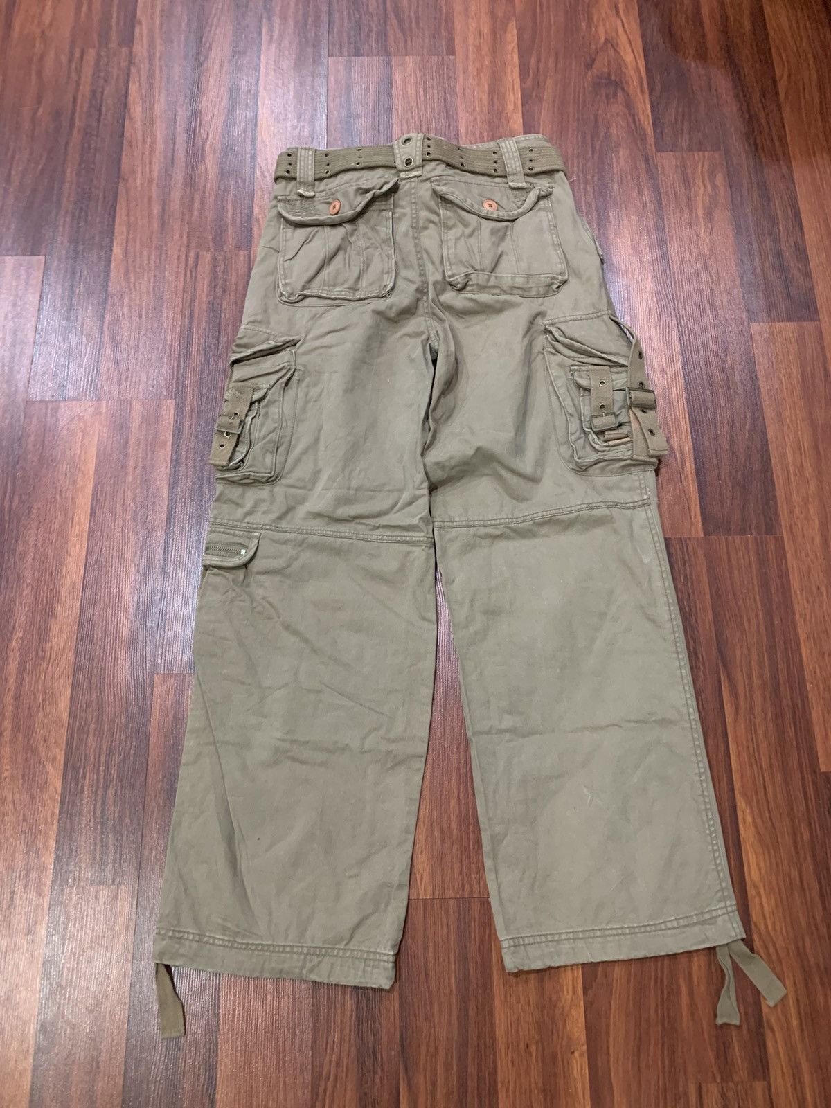 Japanese Brand Multipocket Cargo Creater Pants With Belt Size US 33 - 5 Thumbnail