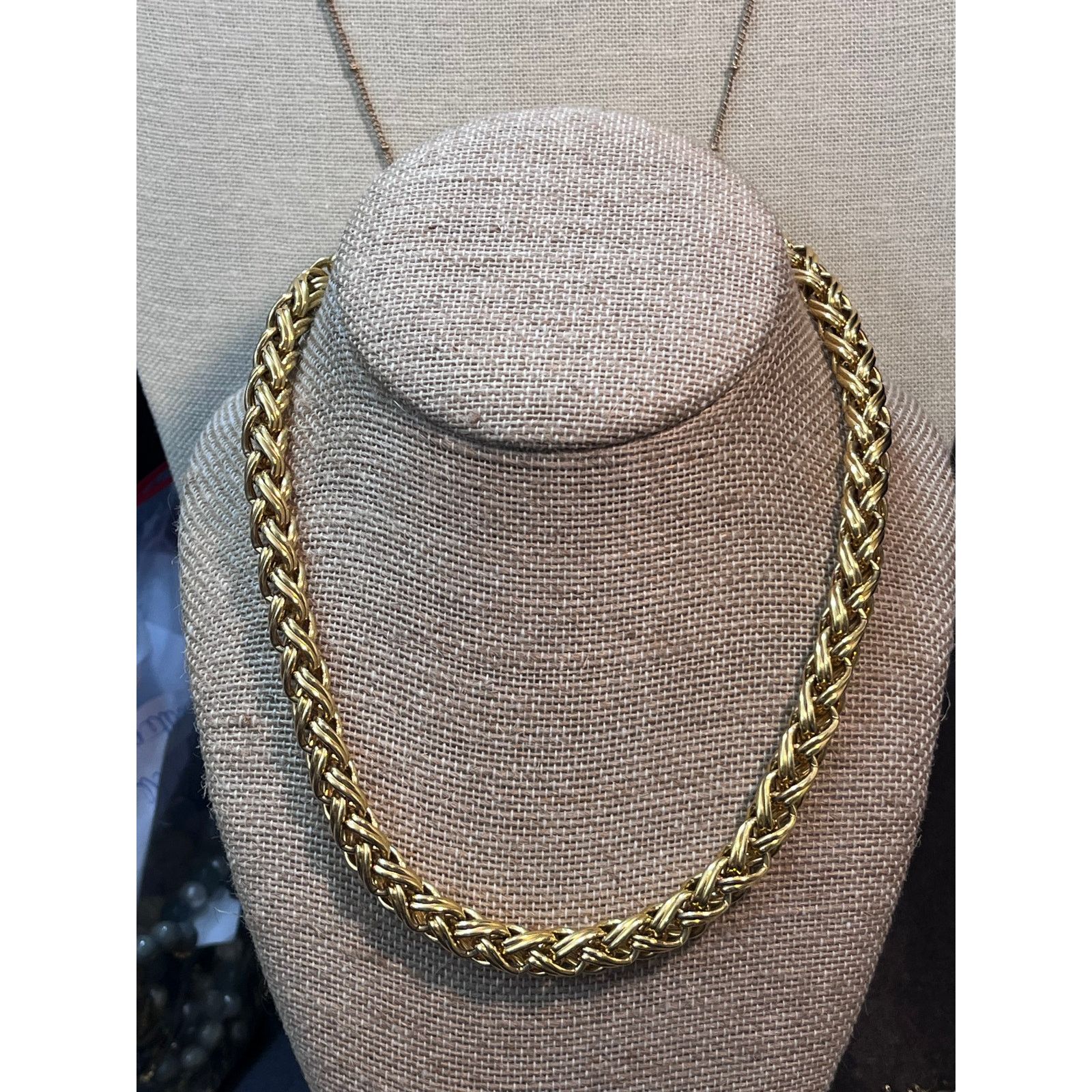 Monet VTG Monet Heavy Gold Tone Braided Chain Necklace Signed 18" Size ONE SIZE - 2 Thumbnail