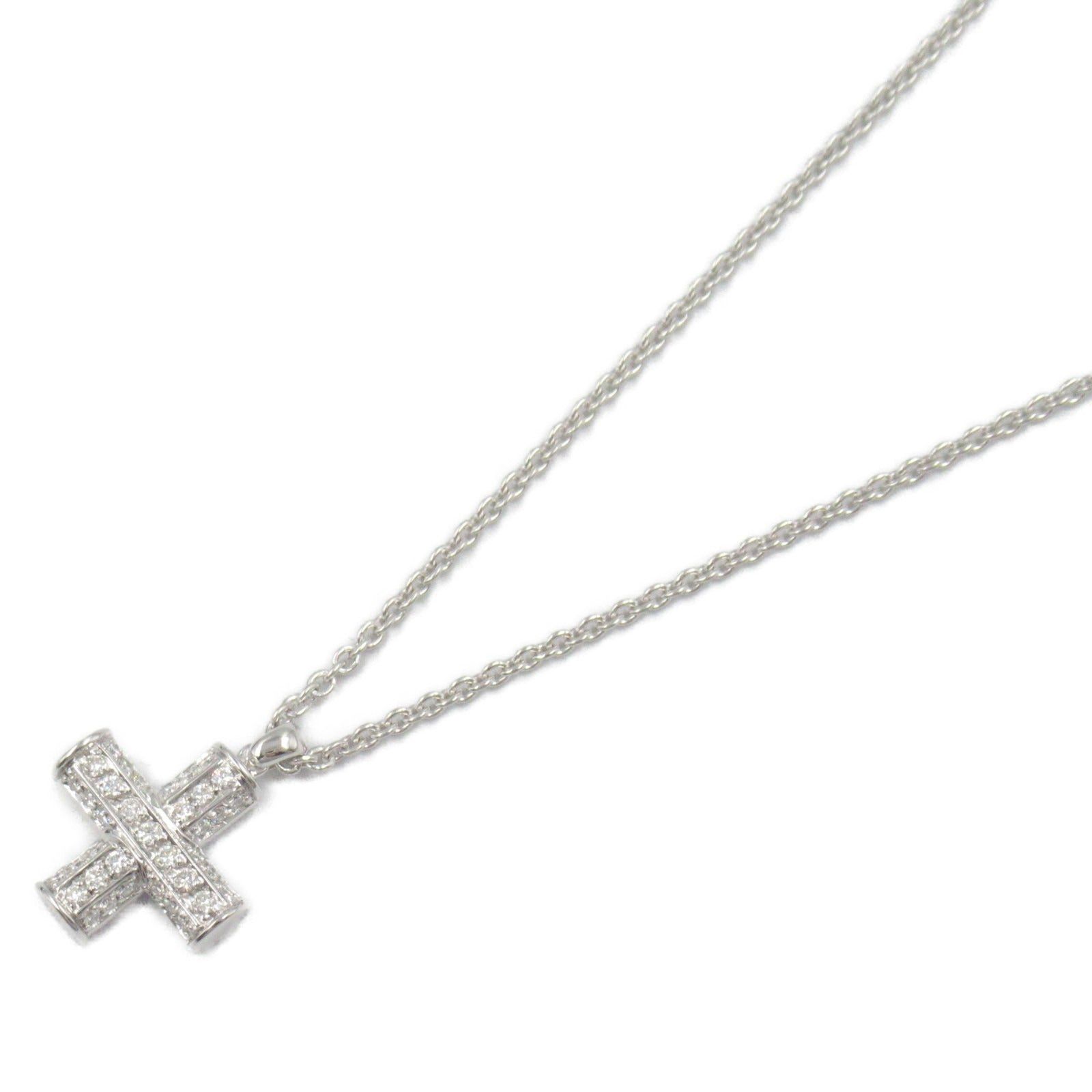 Bvlgari Greek Cross Diamond Necklace K18Wg (White Gold) Clear