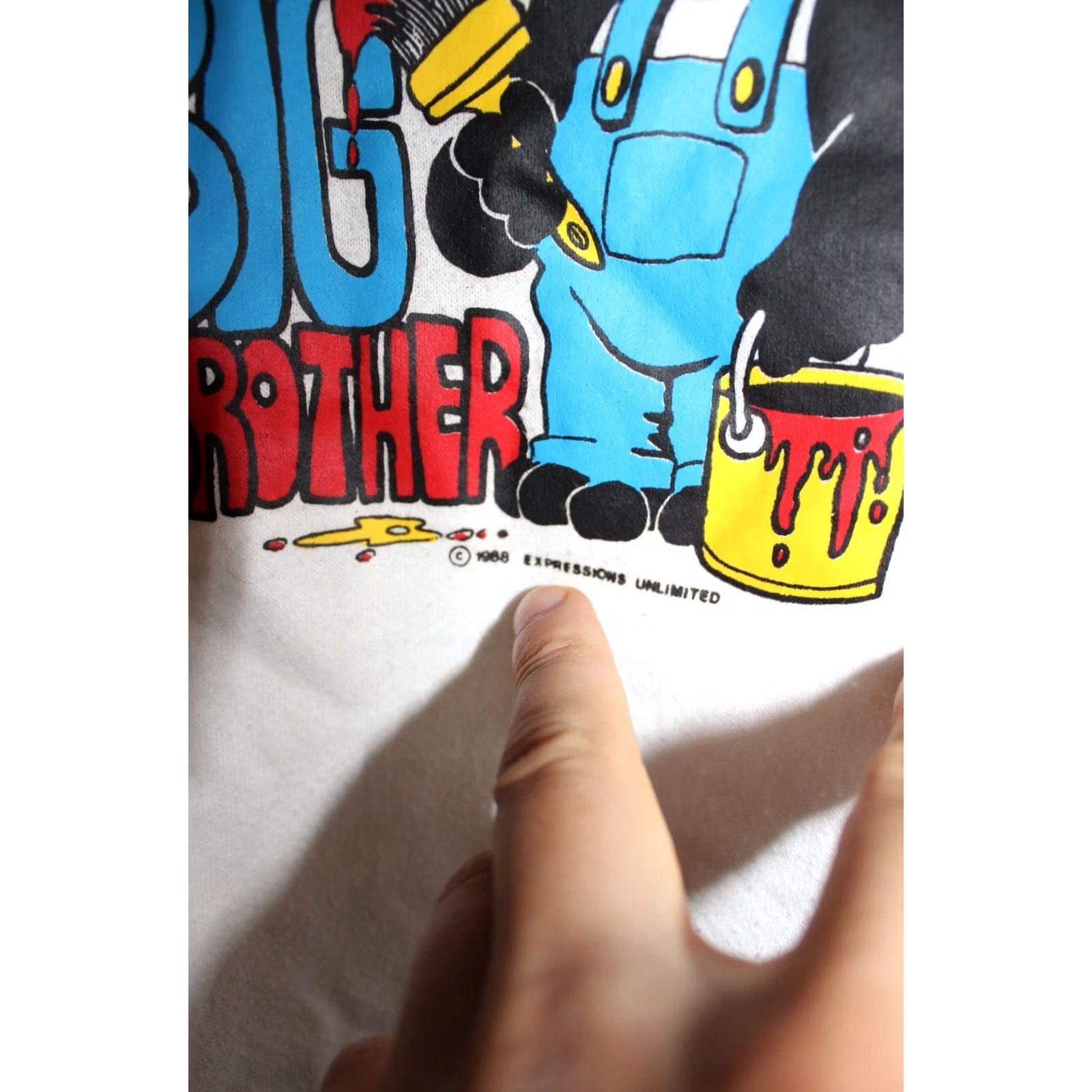 Vintage VINTAGE Florida I'm The big Brother Panda white sweatshirt (Made in USA) Esy Jumper Shirt Mens Women Unisex Adults Wool V-Neck 1988 67cm 59cm 74cm Size US M / EU 48-50 / 2 - 3 Thumbnail